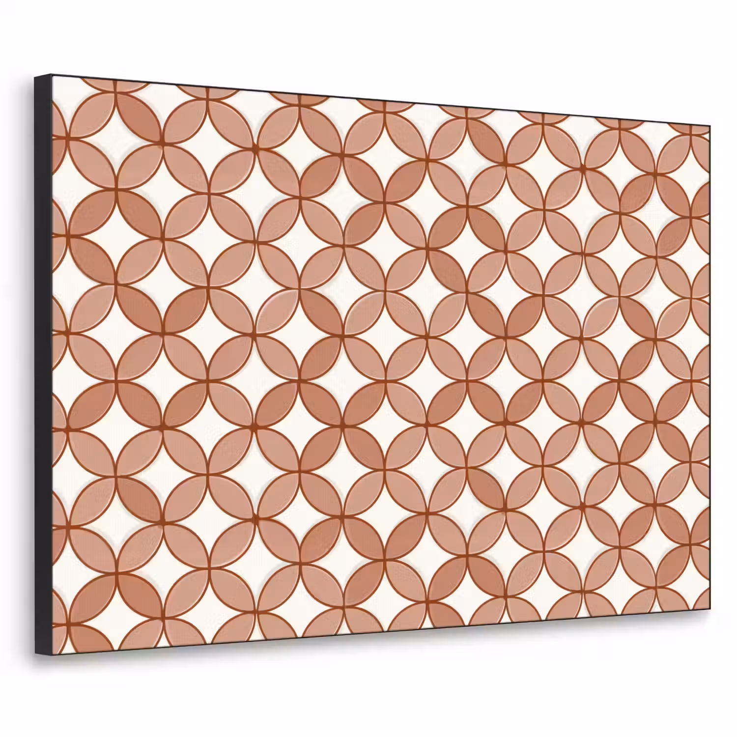 Geometrisch - Cirkels - Modern - Terracotta Textielframe zwart klein 947 -3d
