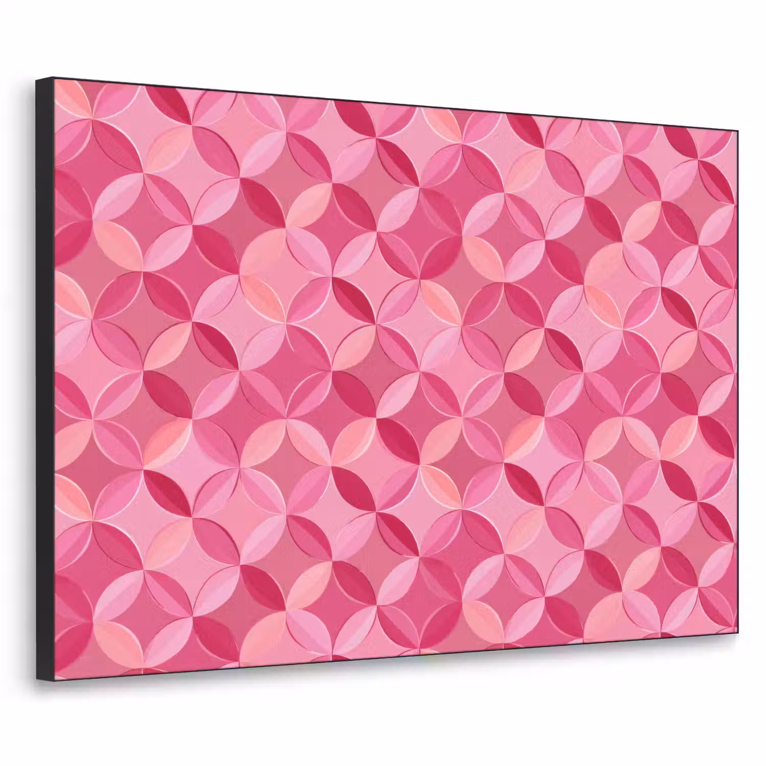 Geometrisch - Mozaïek - Modern - Roze Textielframe zwart klein 947 -3d