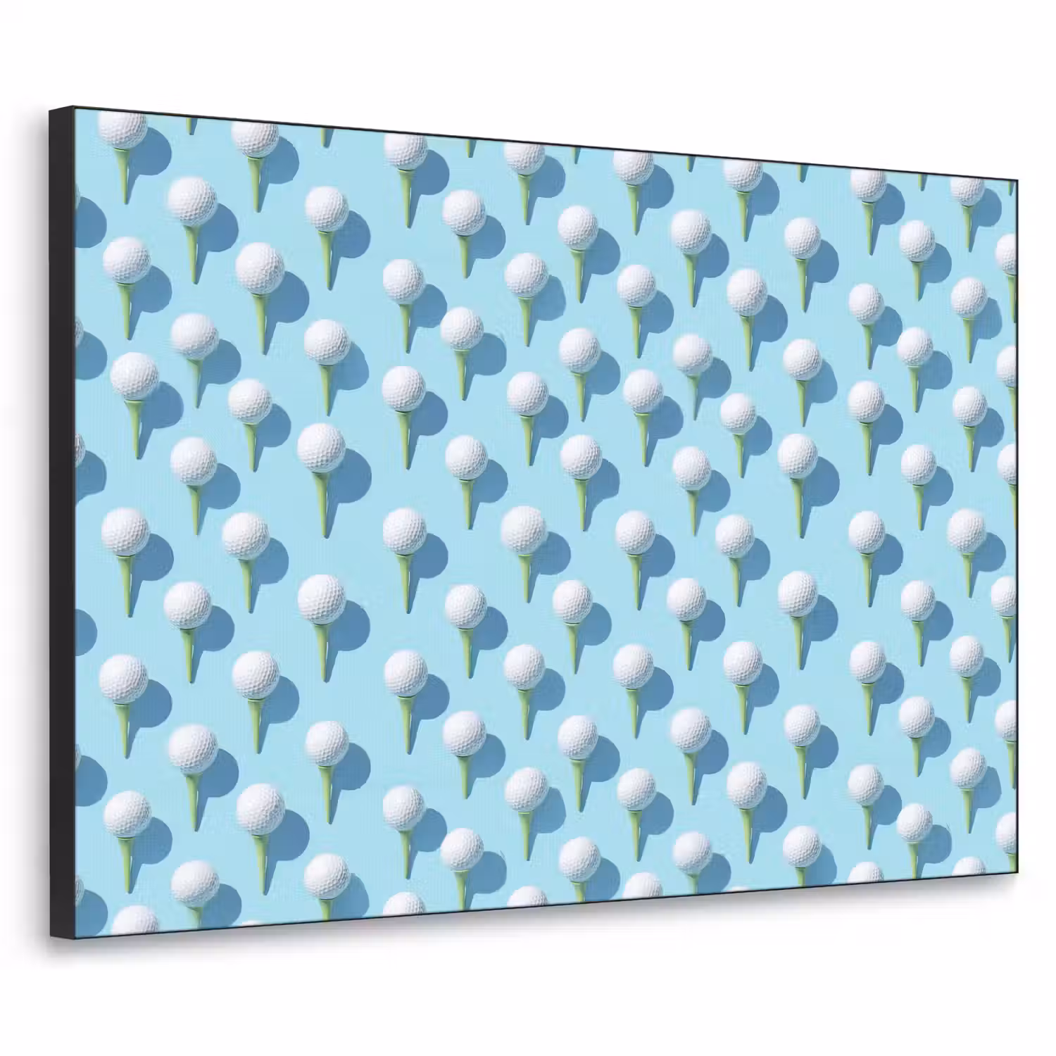 Golf - Ballen - Blauw Textielframe zwart klein 947 -3d