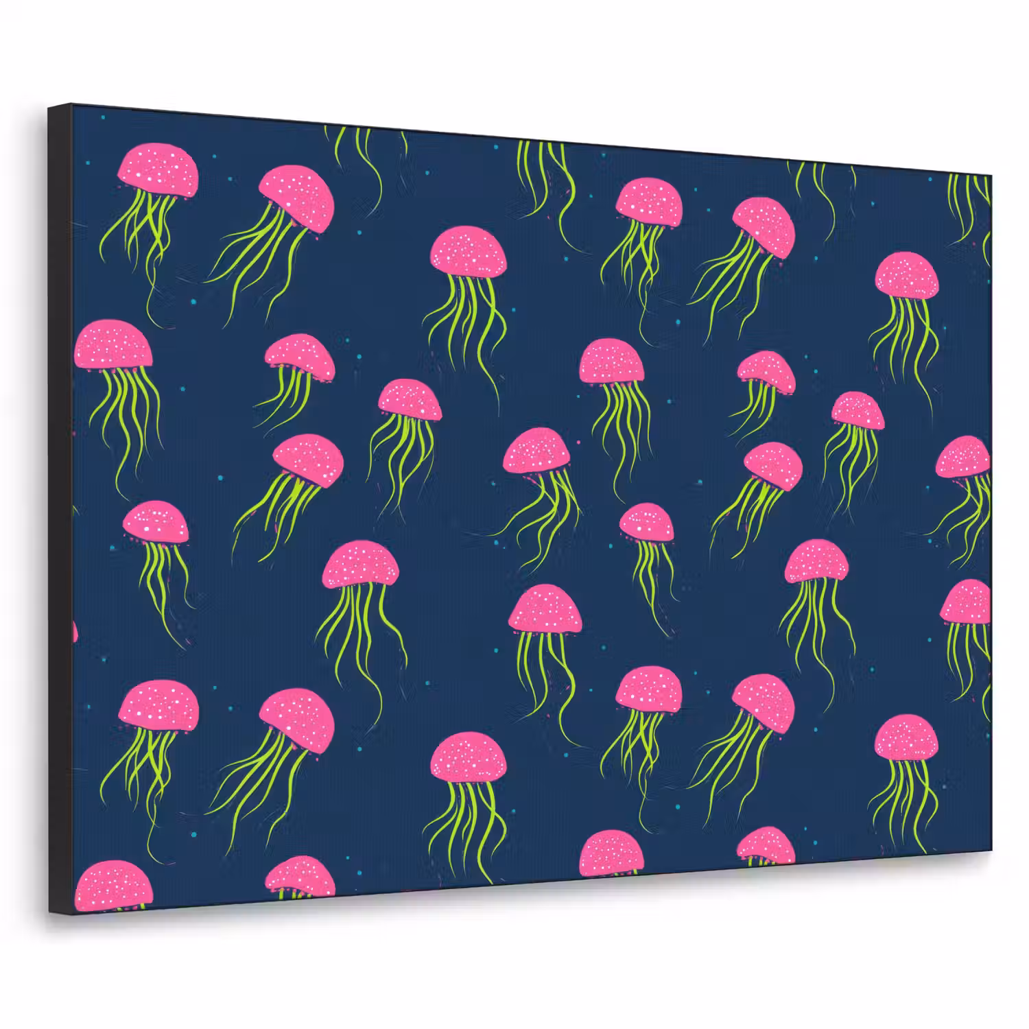 Kwallen - Diepzee - Neon Textielframe zwart klein 947 -3d