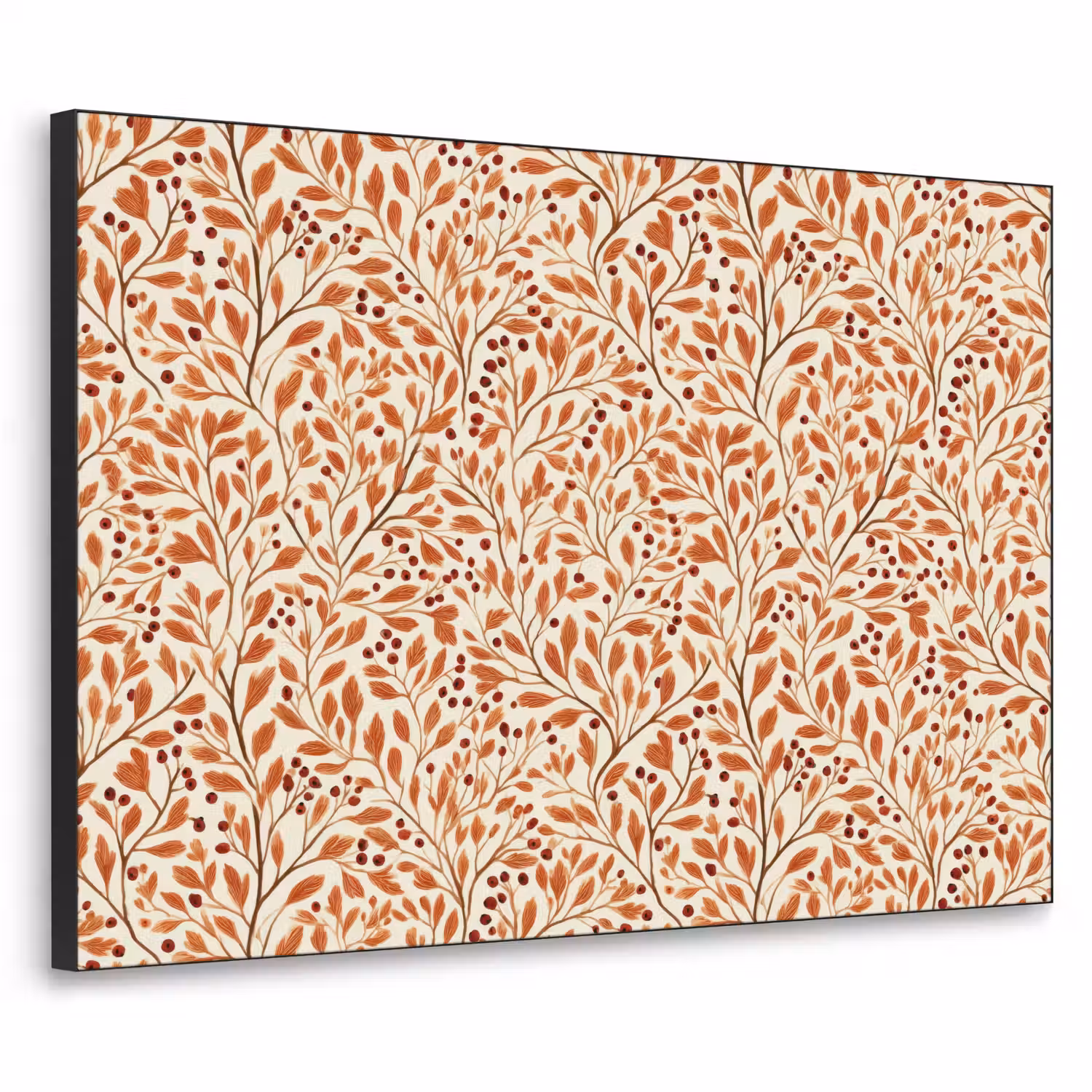 Bladeren - Botanisch - Terracotta Textielframe zwart klein 947 -3d