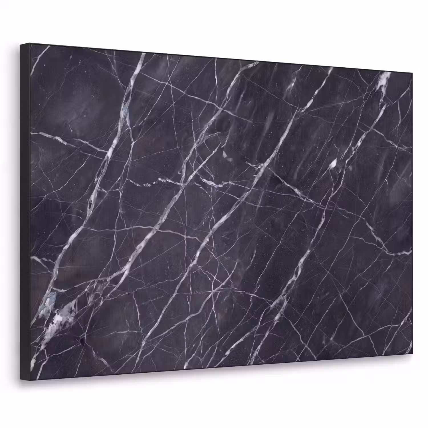 Marmer - Patroon - Modern - Zwart - Wit Textielframe zwart klein -3d