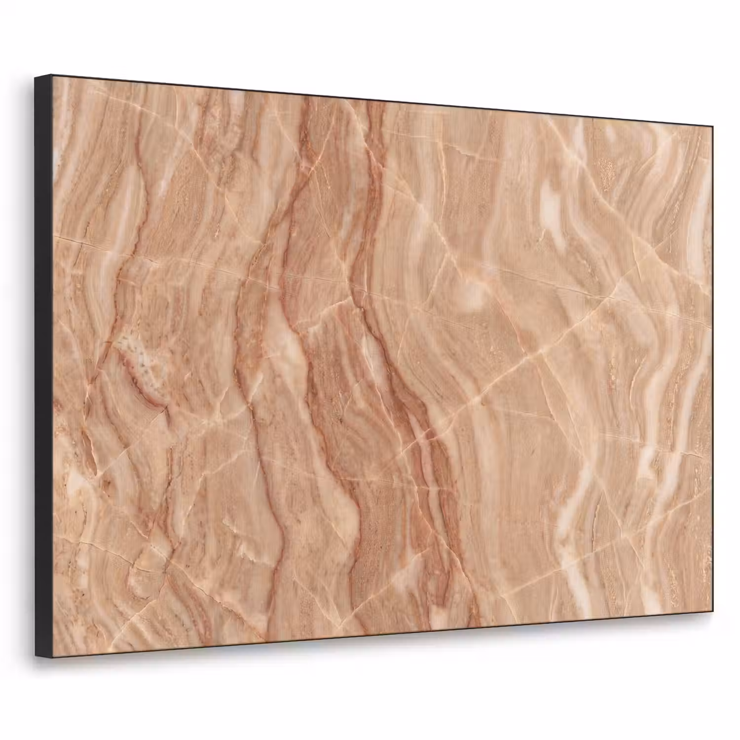 Marmer - Ader - Natuur - Abstract - Beige Textielframe zwart klein -3d