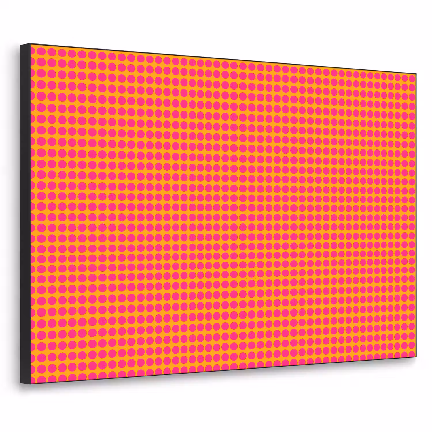 Modern - Stippen - Oranje Textielframe zwart klein 947 -3d