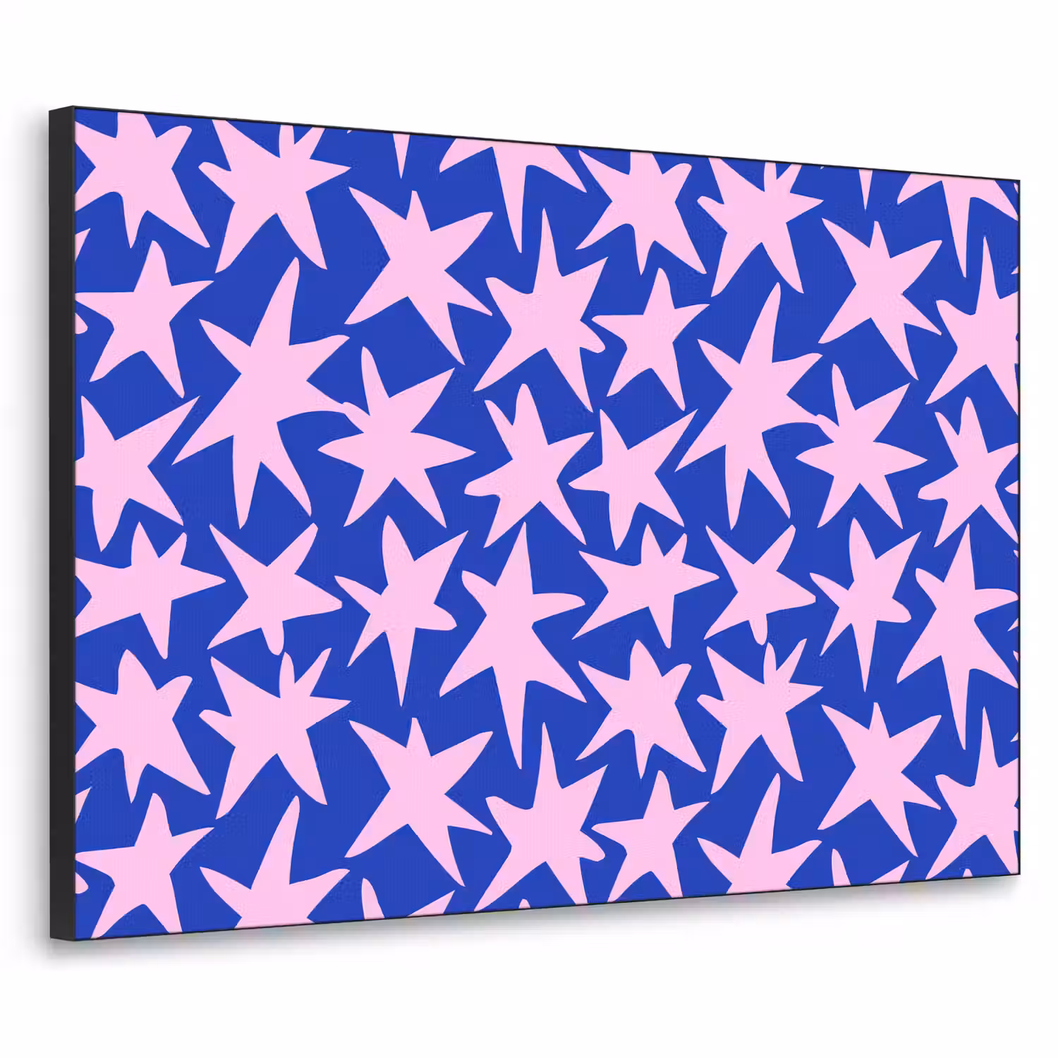 Modern - Sterren - Blauw Textielframe zwart klein 947 -3d