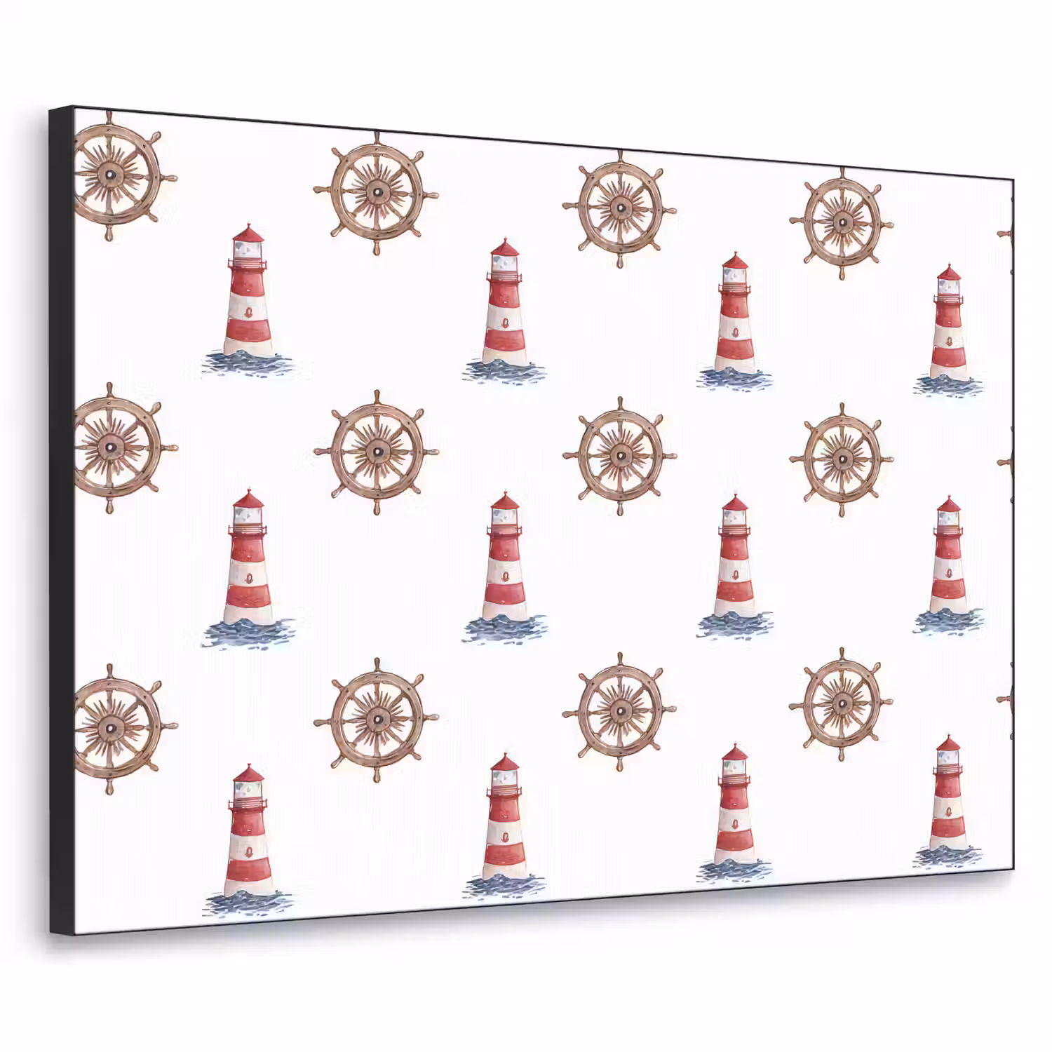 Nautisch - Klassiek - Rood Textielframe zwart klein 947 -3d