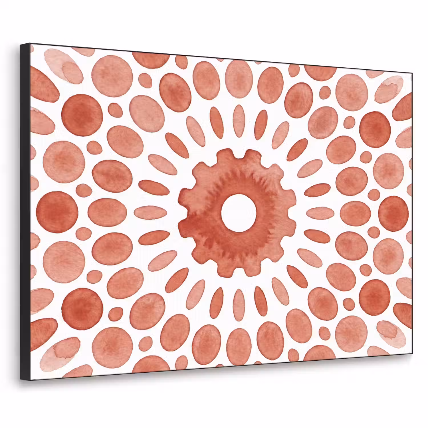 Patroon - Cirkels - Abstract - Modern - Rood Textielframe zwart klein -3d