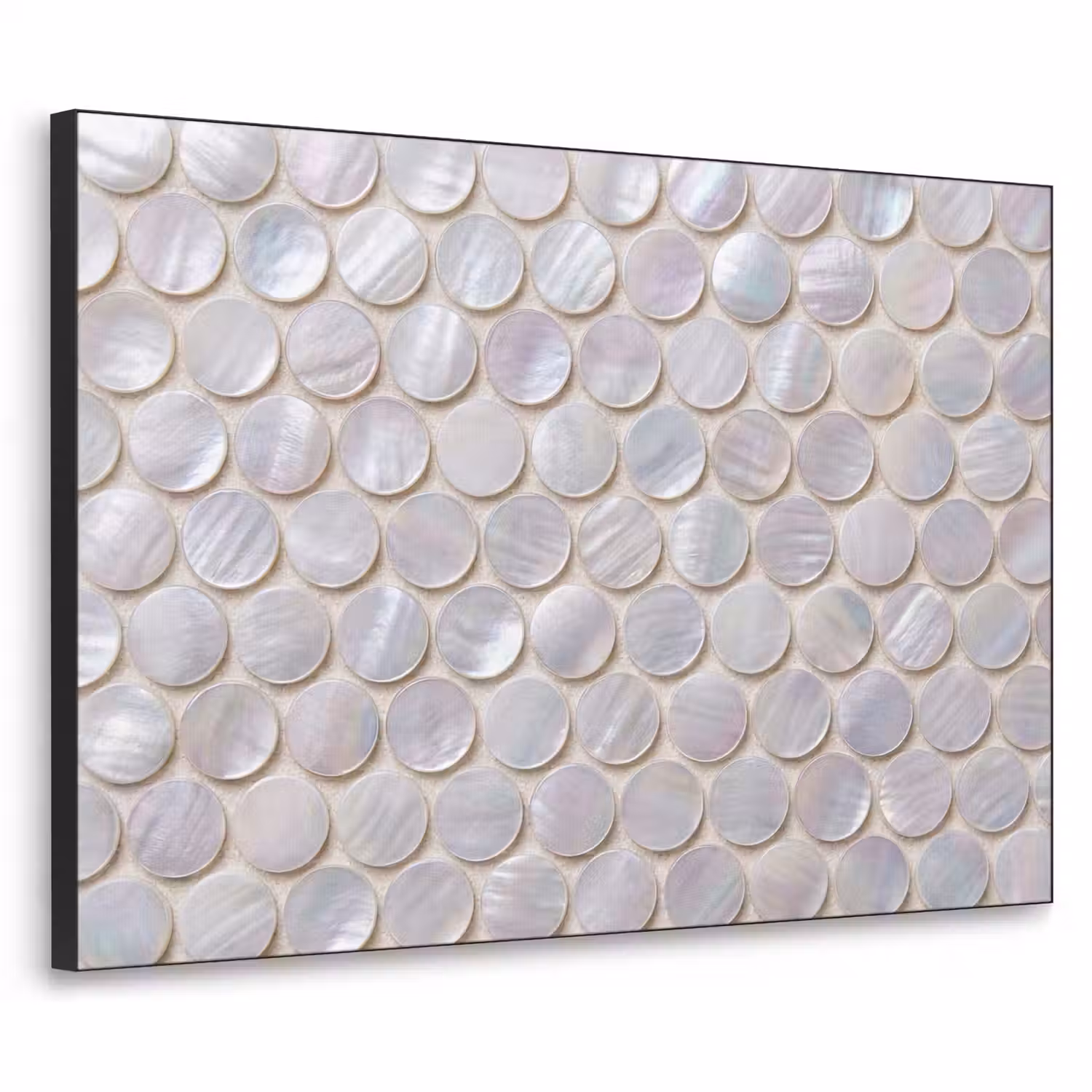 Patroon - Cirkels - Abstract - Modern - Wit Textielframe zwart klein -3d