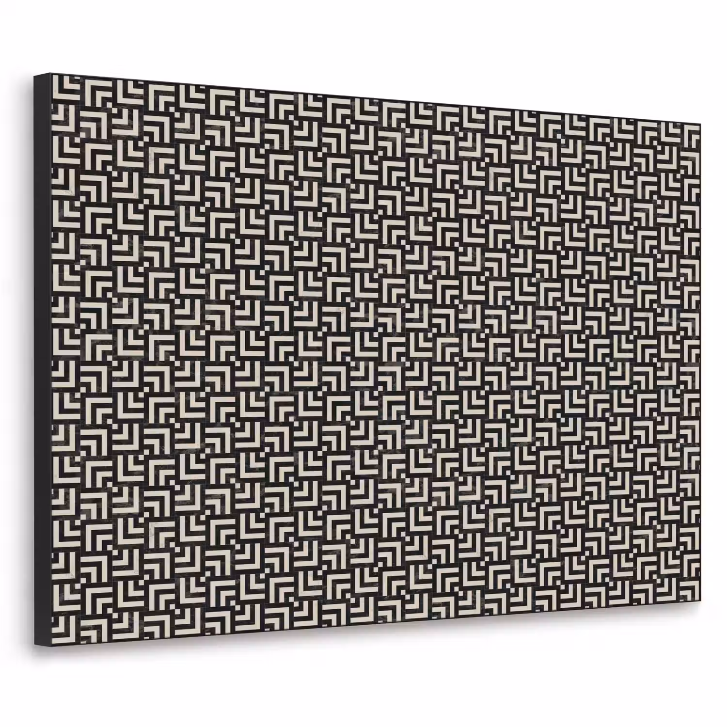 Patroon - Marmer - Zwart Textielframe zwart klein 947 -3d