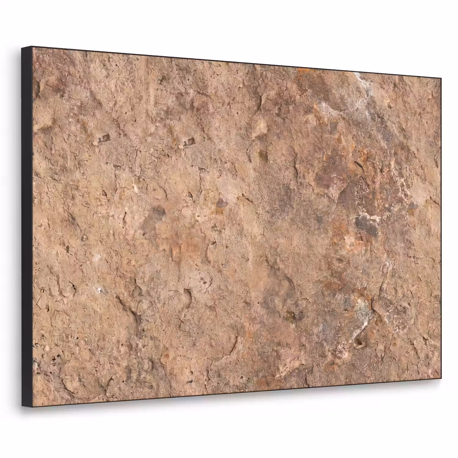 Steen - Natuur - Textuur - Abstract - Bruin Textielframe zwart klein -3d