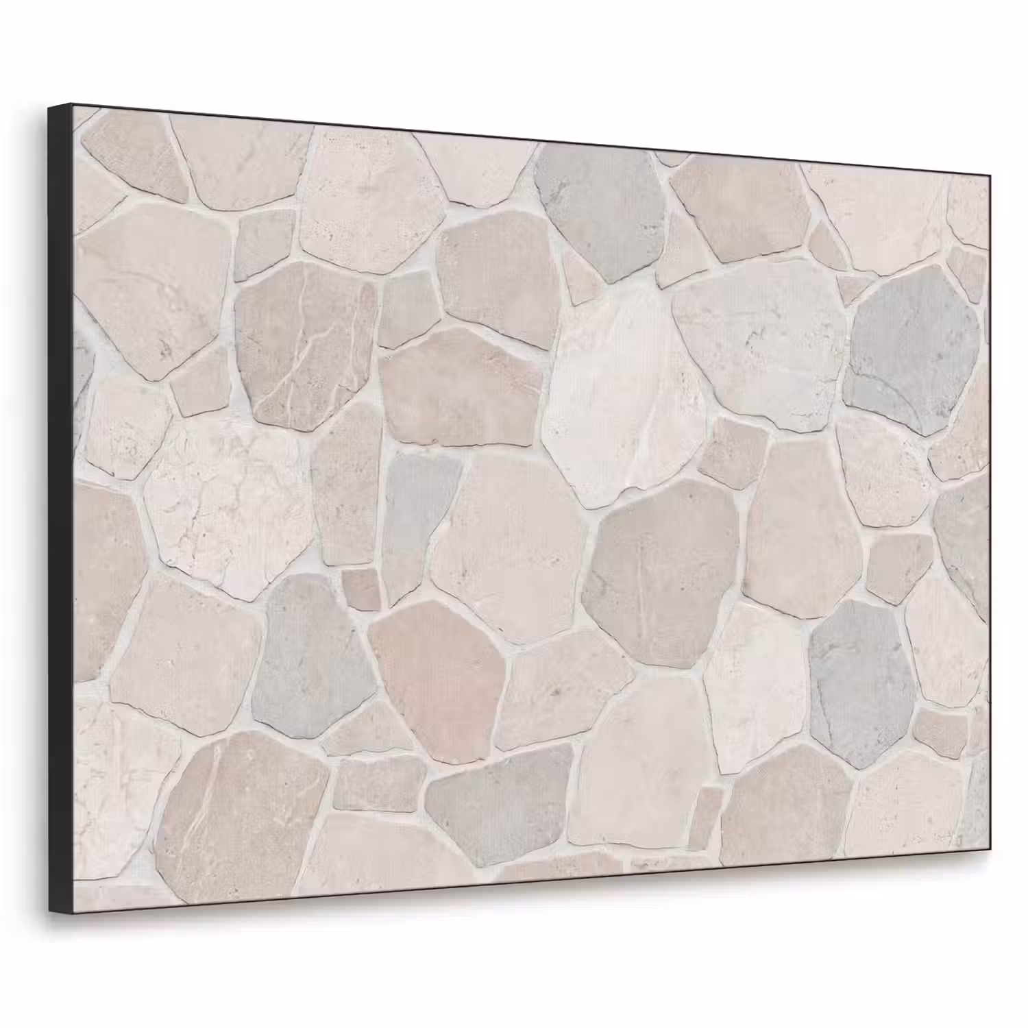 Steen - Patroon - Textuur - Beige Textielframe zwart klein -3d