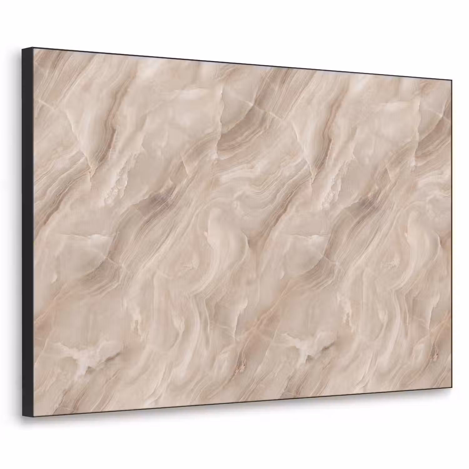 Steen - Golvend - Abstract - Beige Textielframe zwart klein -3d