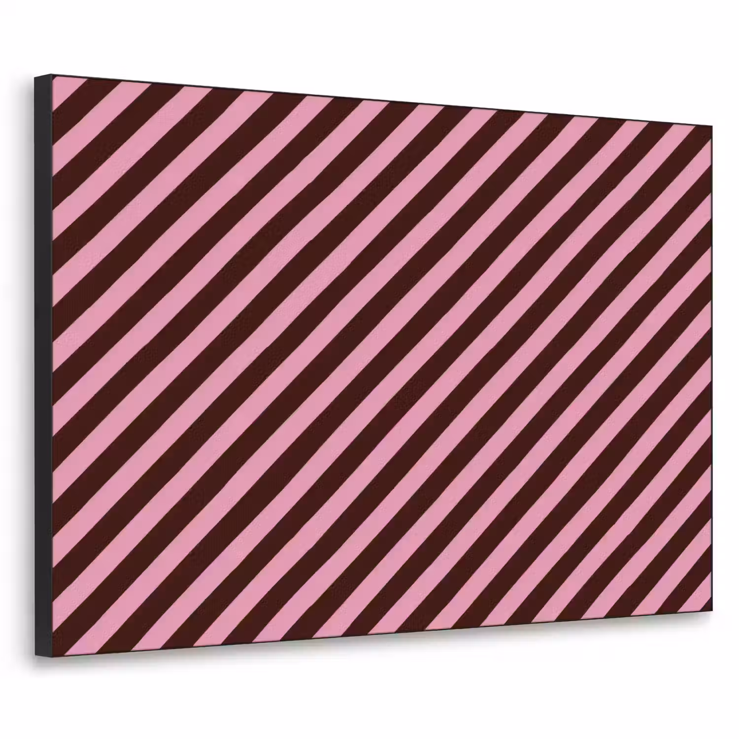 Strepen - Roze - Bruin Textielframe zwart klein 947 -3d