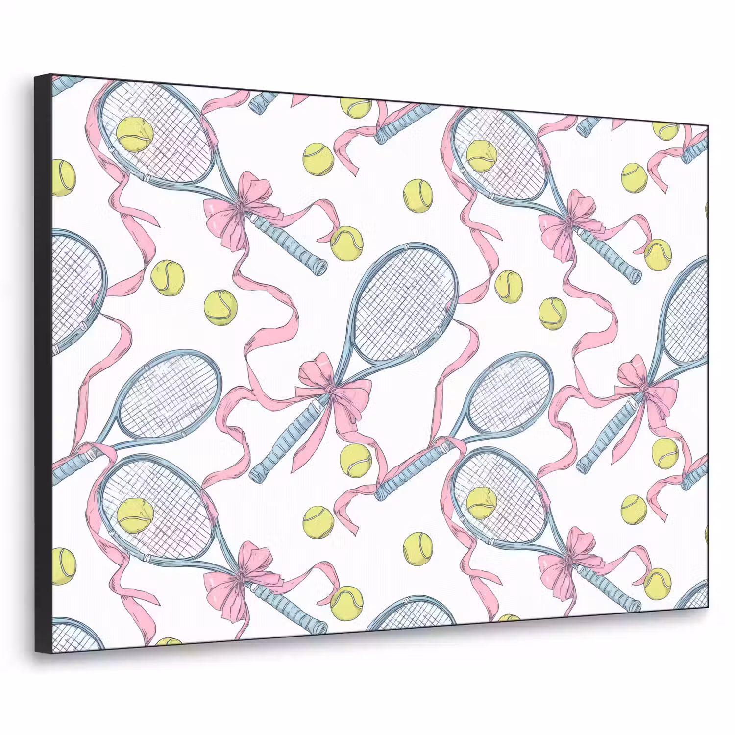 Tennis - Strikken - Kleurrijk Textielframe zwart klein 947 -3d