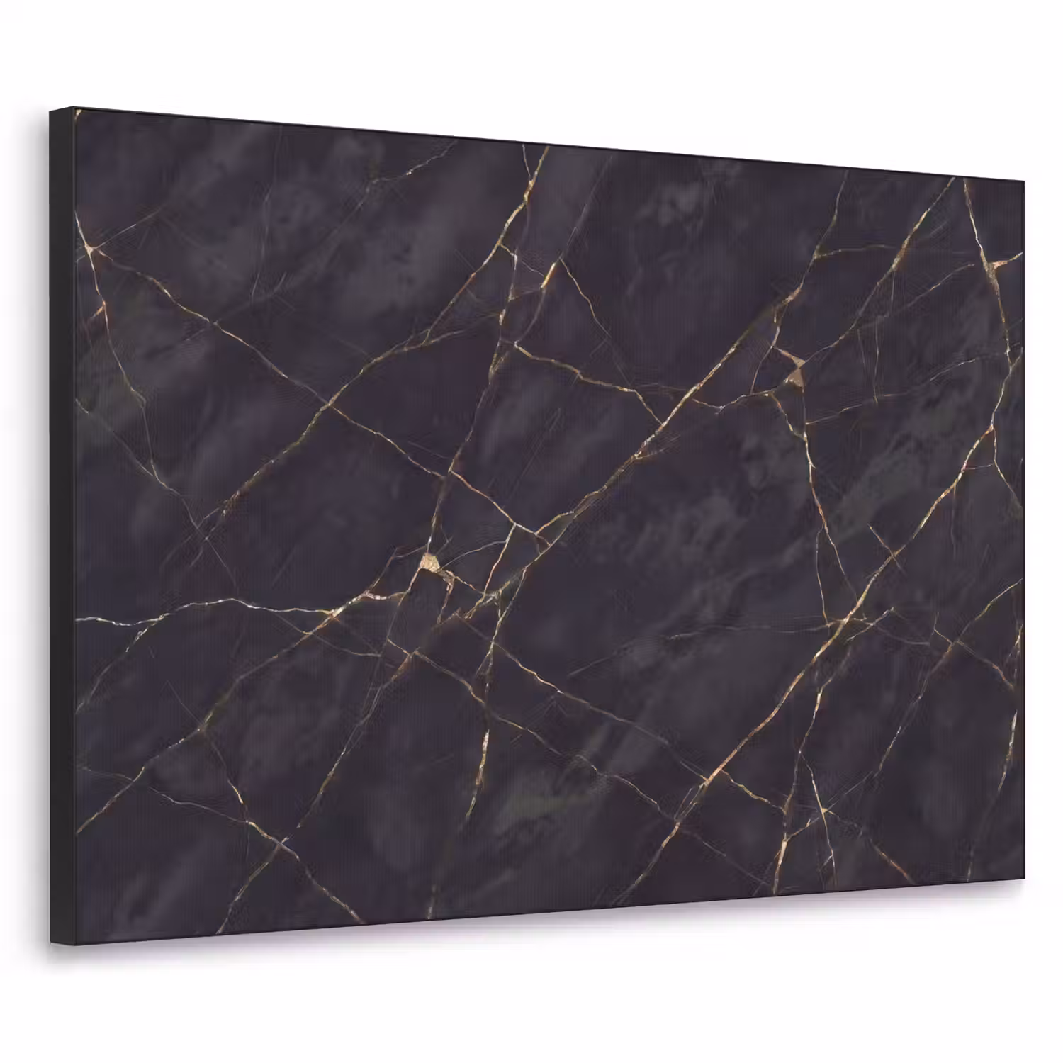 Textuur - Gouden lijnen - Abstract - Modern - Zwart Textielframe zwart klein -3d