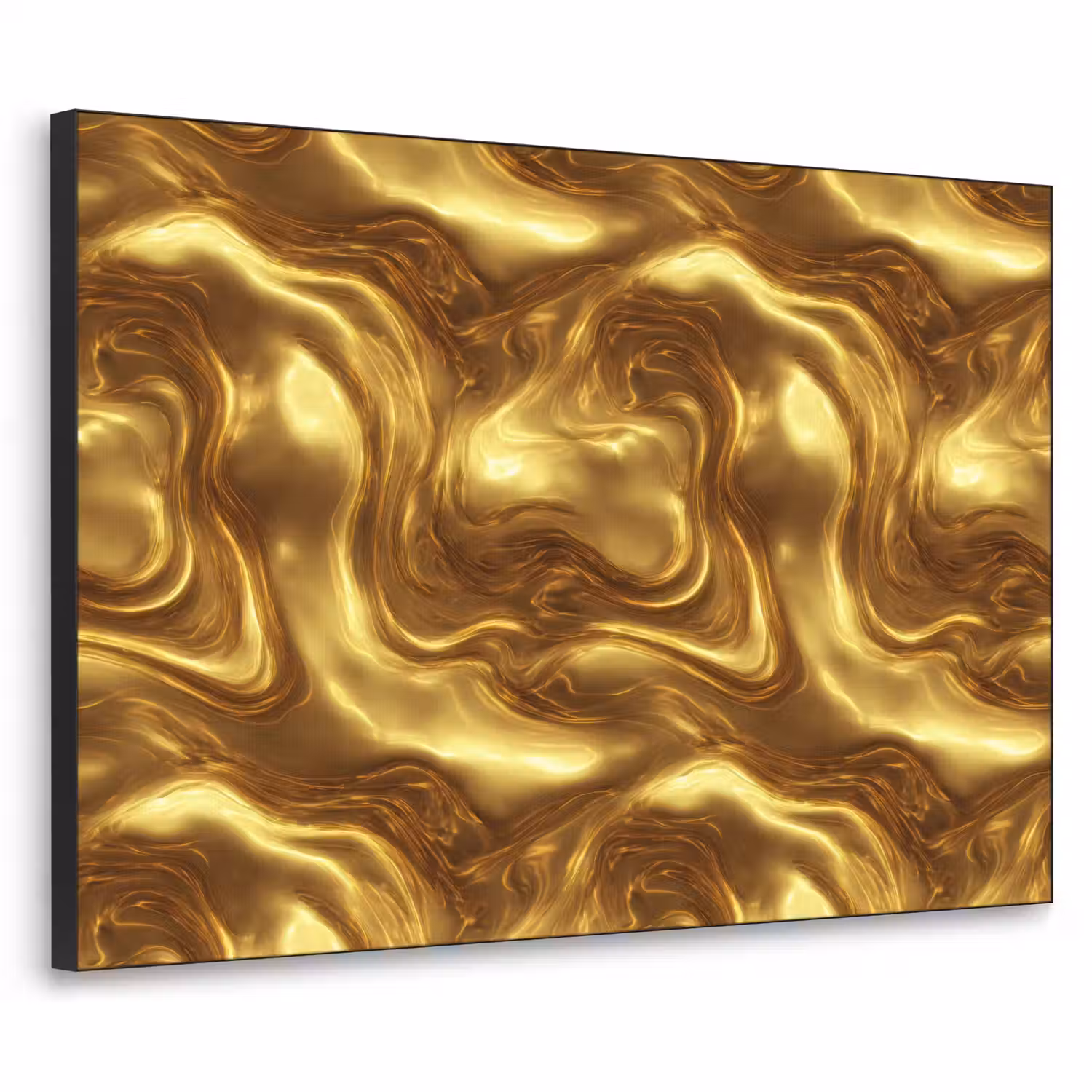 Textuur - Vloeibaar - Organisch - Goud Textielframe zwart klein 947 -3d