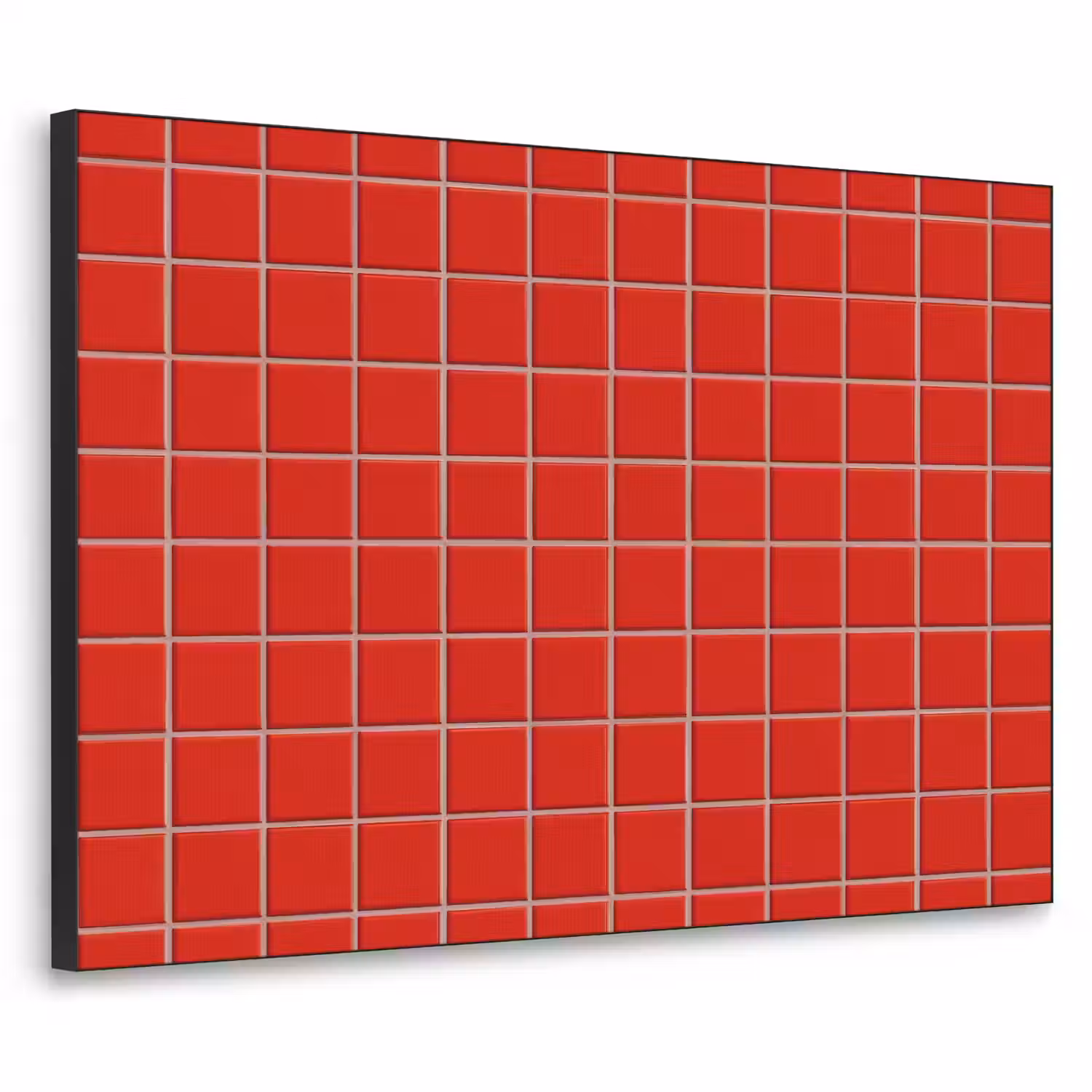 Tegel - Patroon - Kersen - Rood Textielframe zwart klein 947 -3d