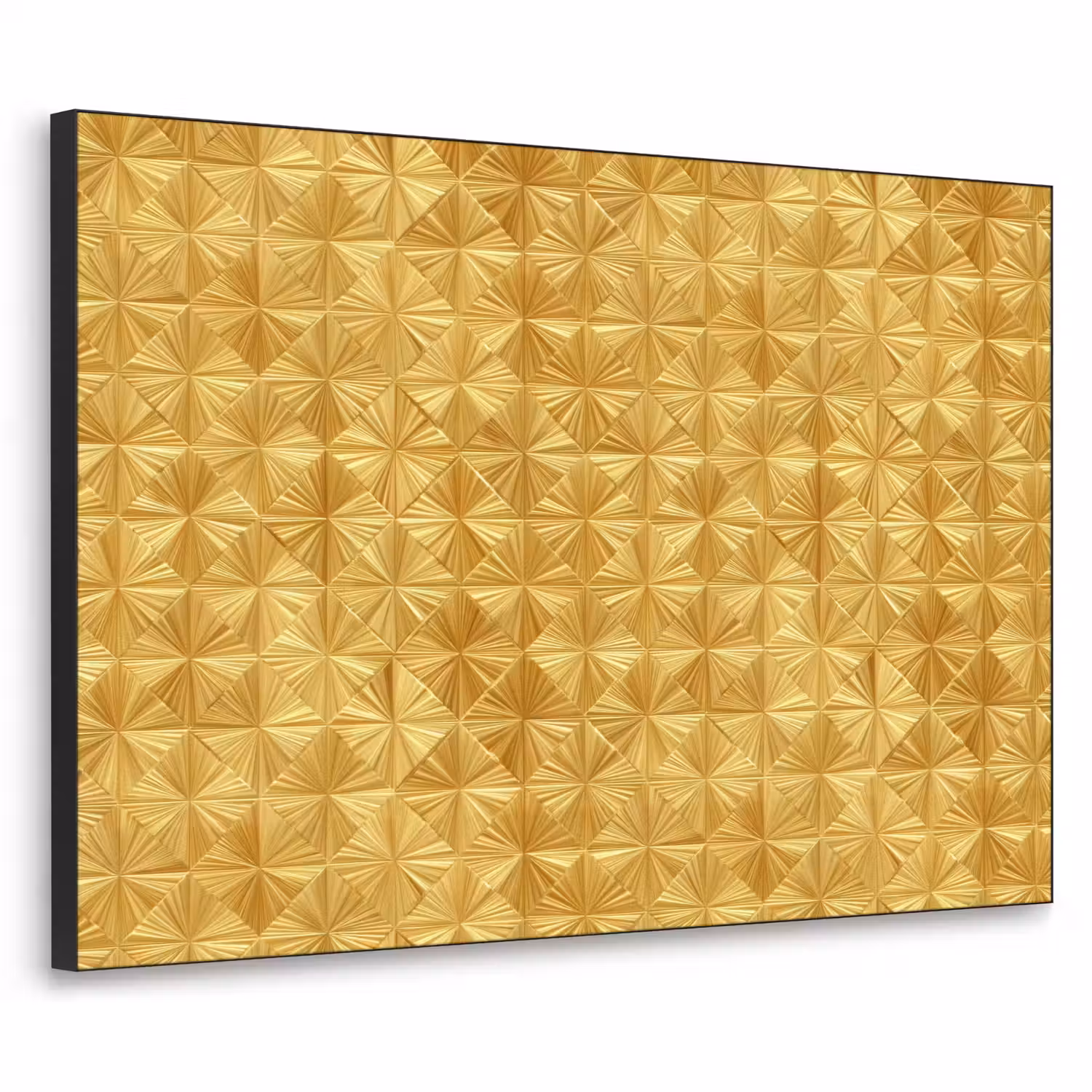 Tegels - Geometrisch - Reliëf - Goud Textielframe zwart klein 947 -3d
