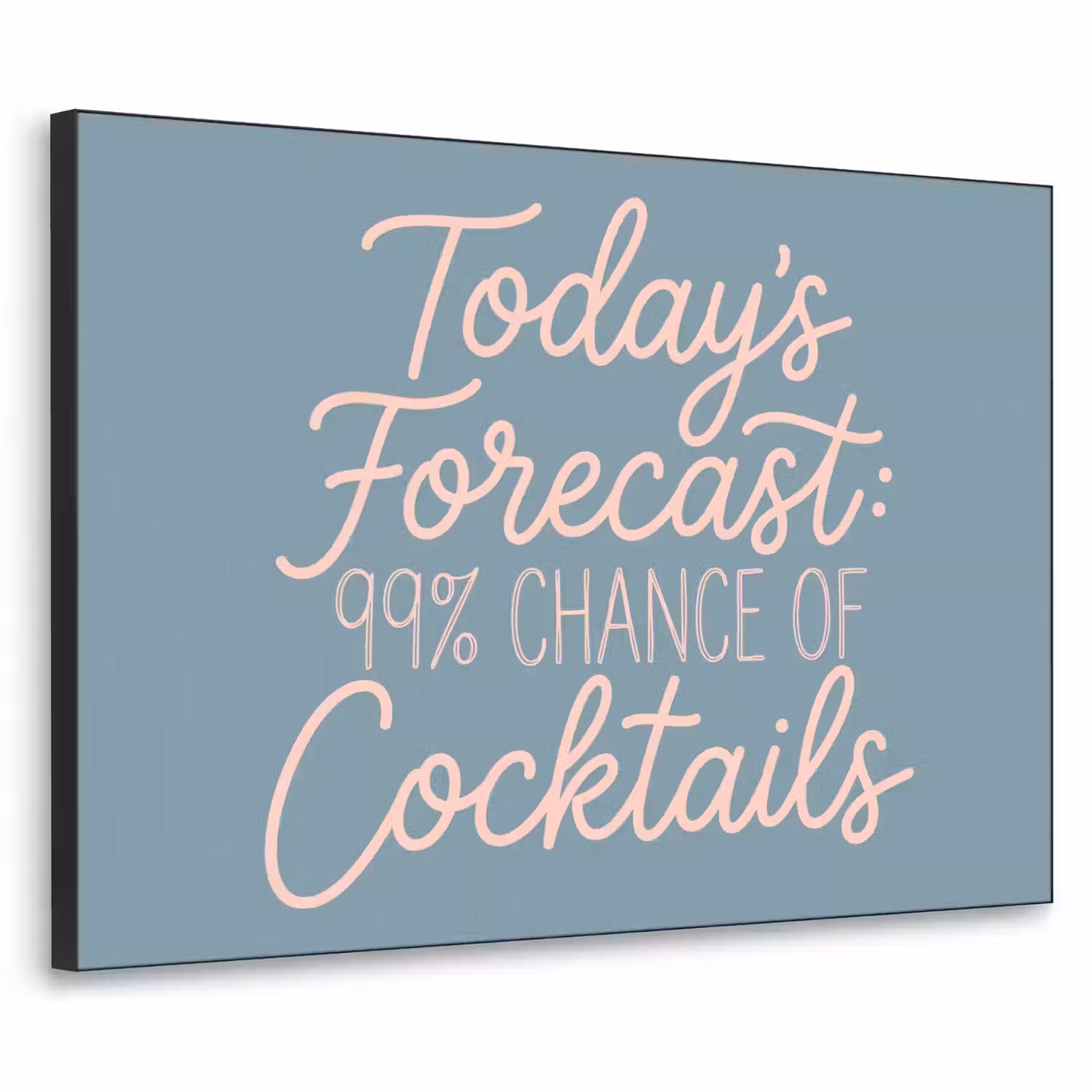 Today's Forecast - Cocktails - Blauw Textielframe zwart klein -3d