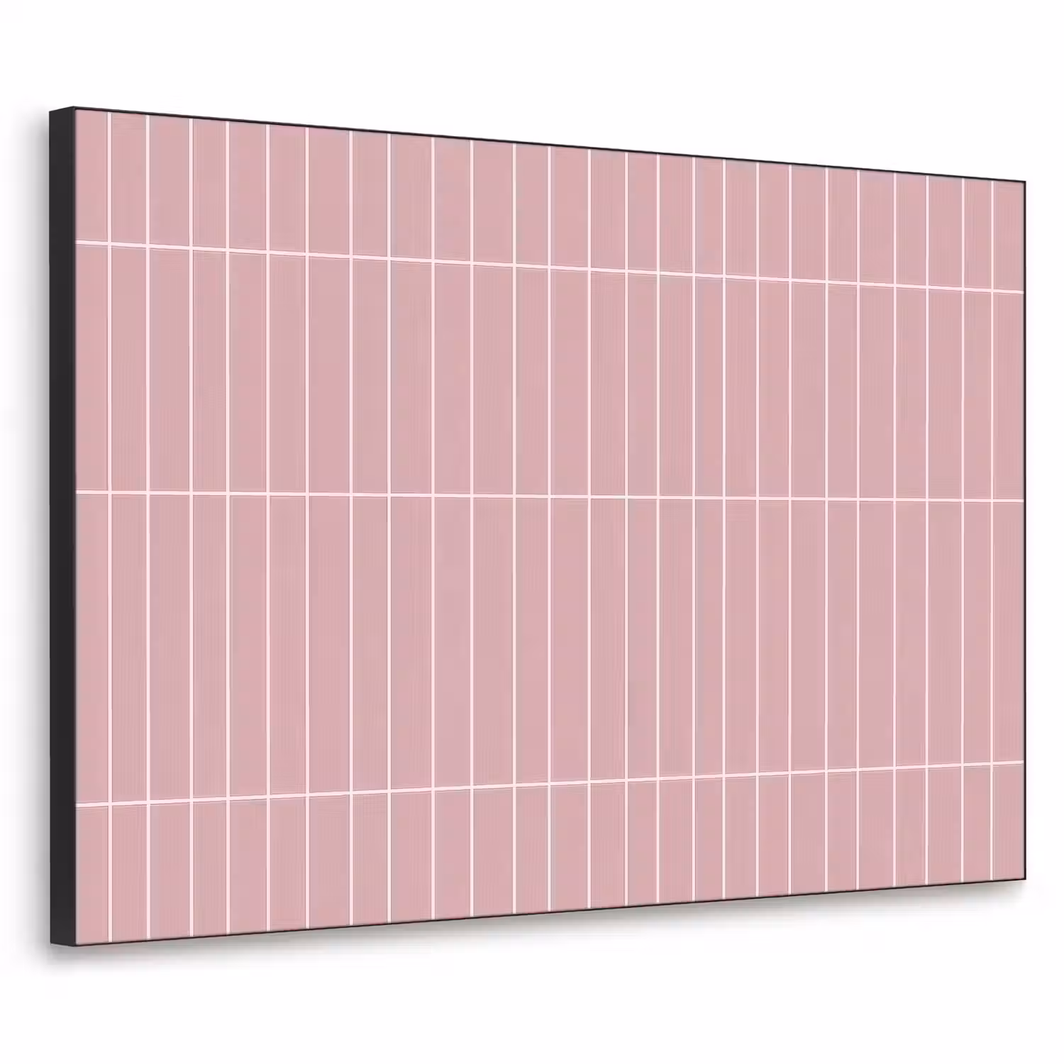 Verticaal - Wandtegel - Lichtroze Textielframe zwart klein 947 -3d