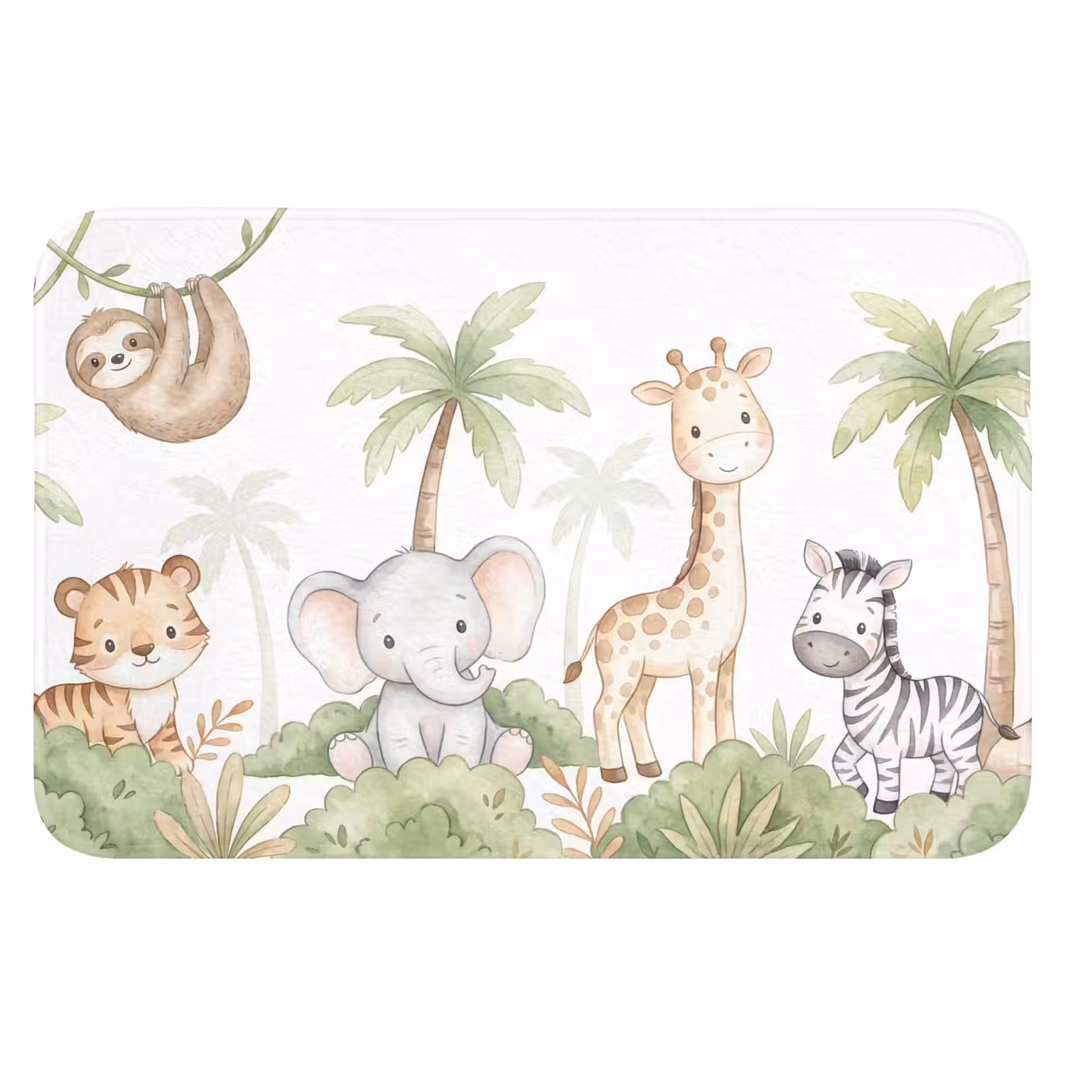Dieren - Jungle - Pastel Badmat klein -3d