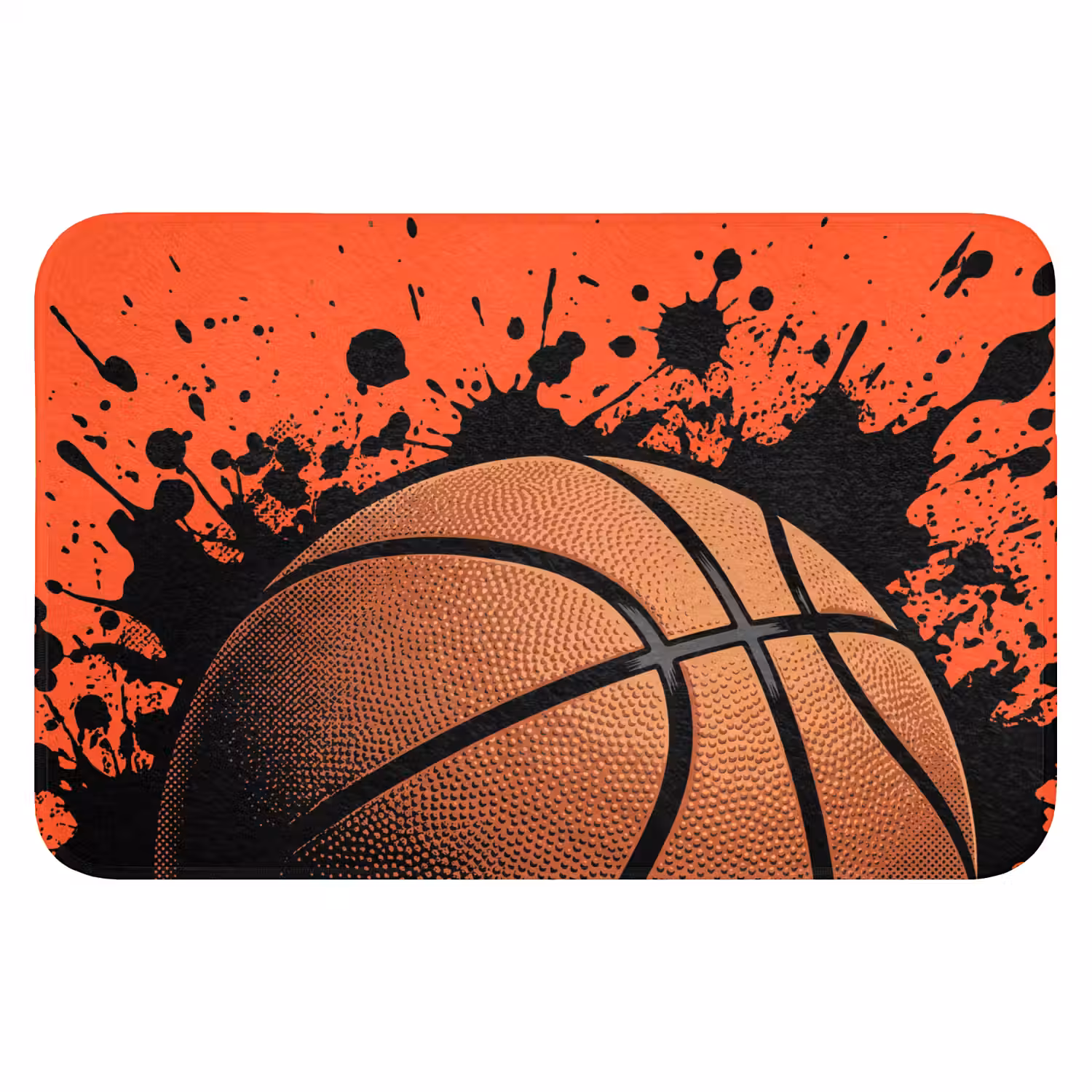 Basketbal - Verf - Sport - Oranje Badmat klein -3d