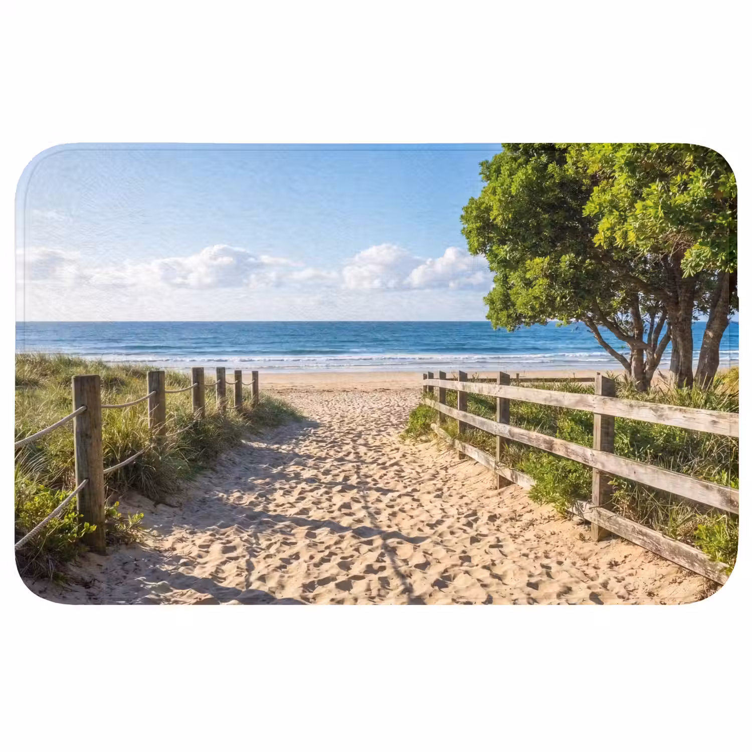 Strand - Zandpad - Oceaan - Natuur Badmat middel -3d