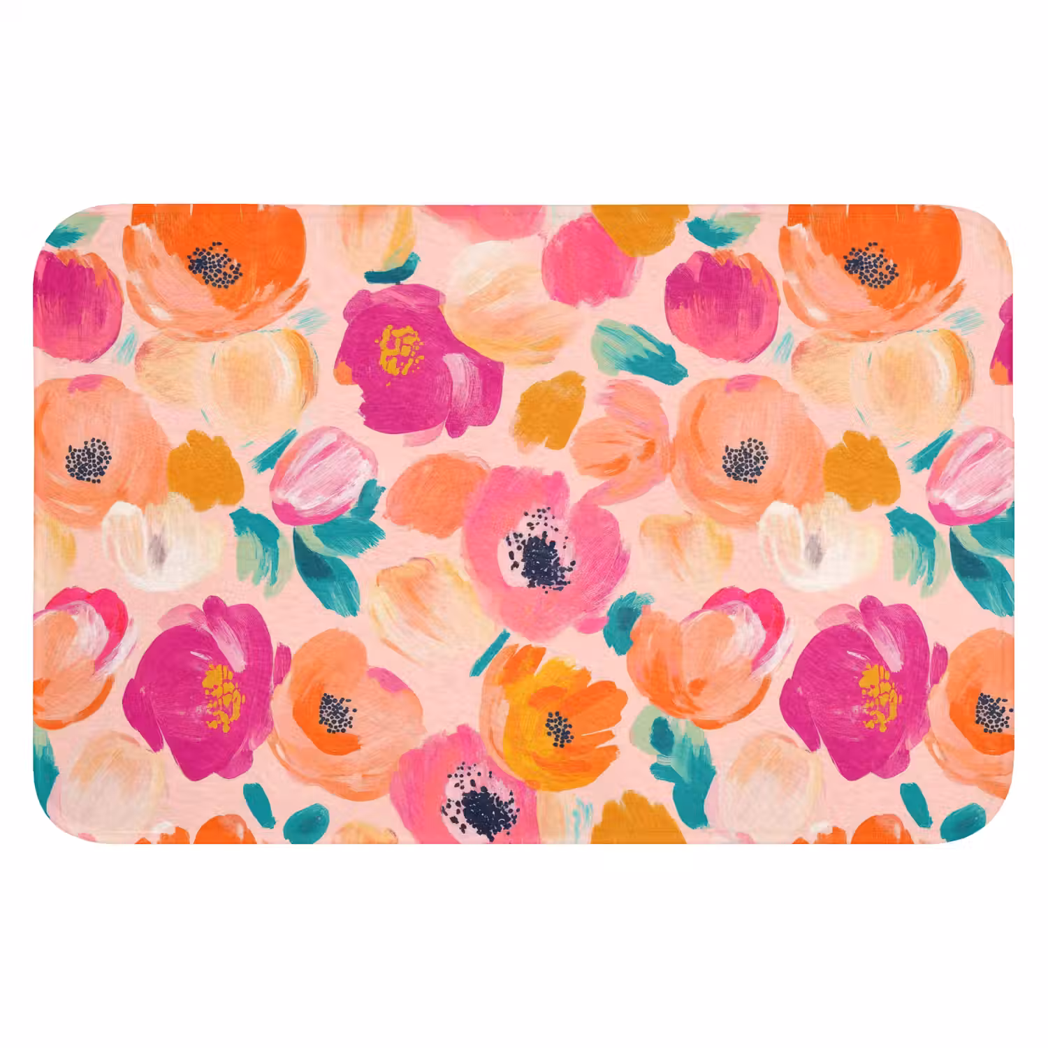Bloesems - Vrolijk - Kleurrijk Badmat klein 997 -3d
