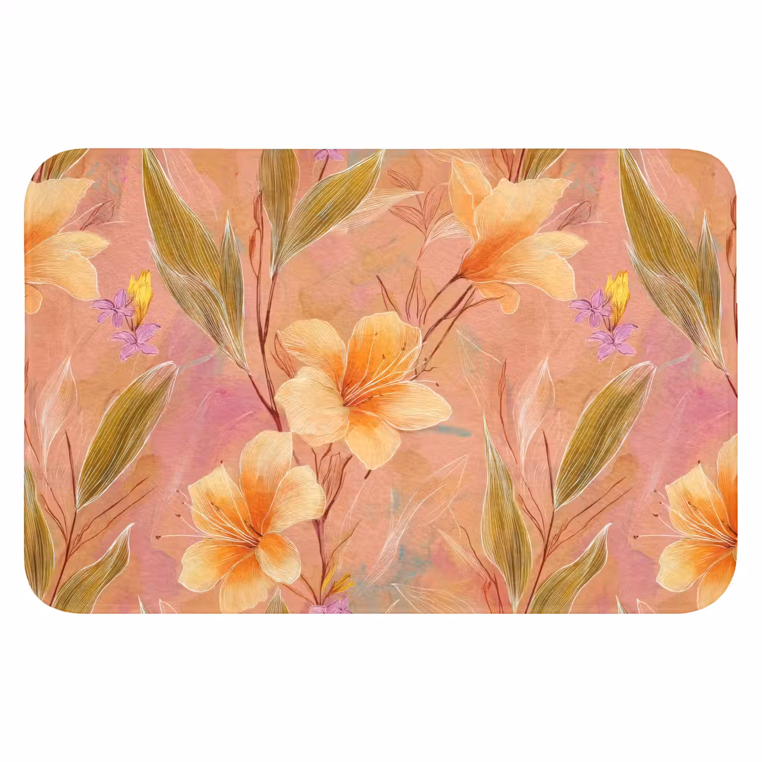 Botanisch - Bloemen - Kleurrijk Badmat klein 997 -3d