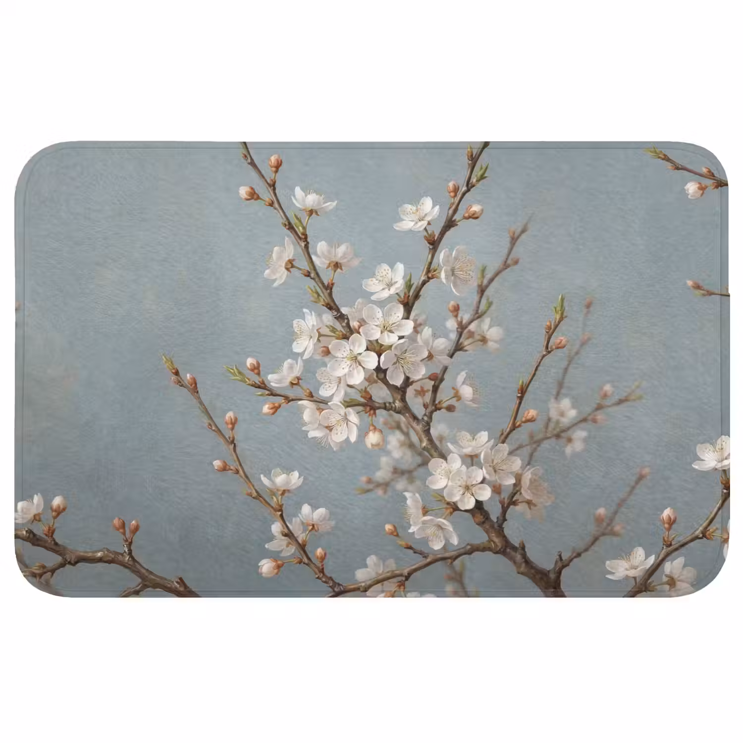 Botanisch - Stilleven - Blauw Badmat klein -3d