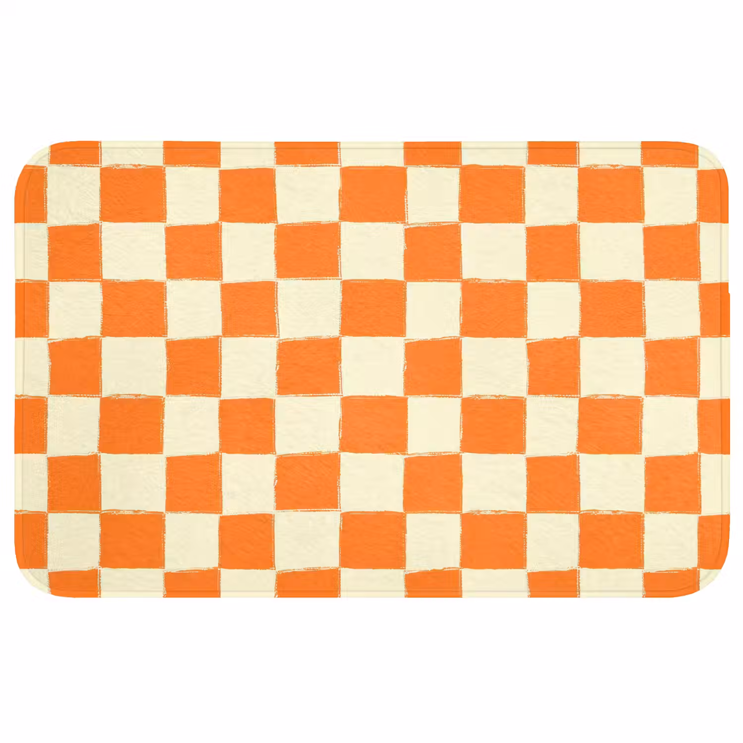 Schaak - Patroon - Oranje Badmat middel 997 -3d
