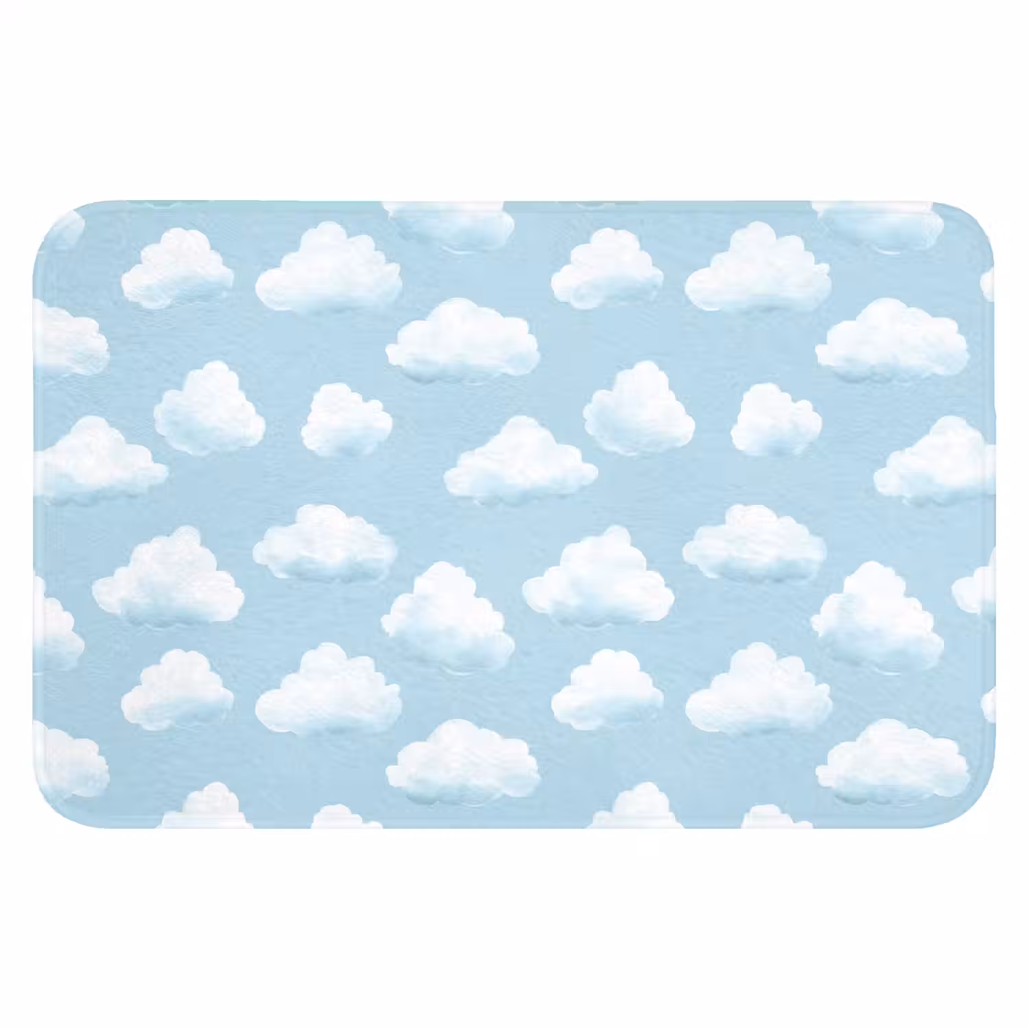 Wolken - Illustratie - Blauw Badmat klein 997 -3d