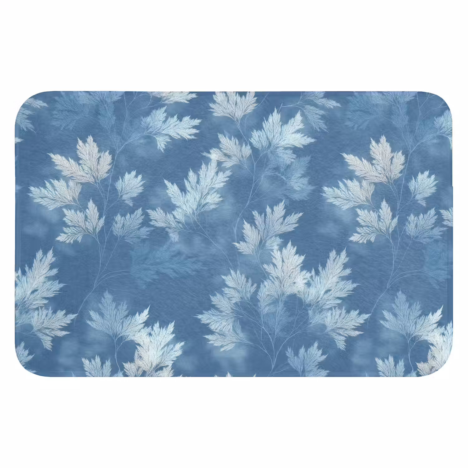 Varen - Botanisch - Patroon - Grijsblauw Badmat klein 997 -3d