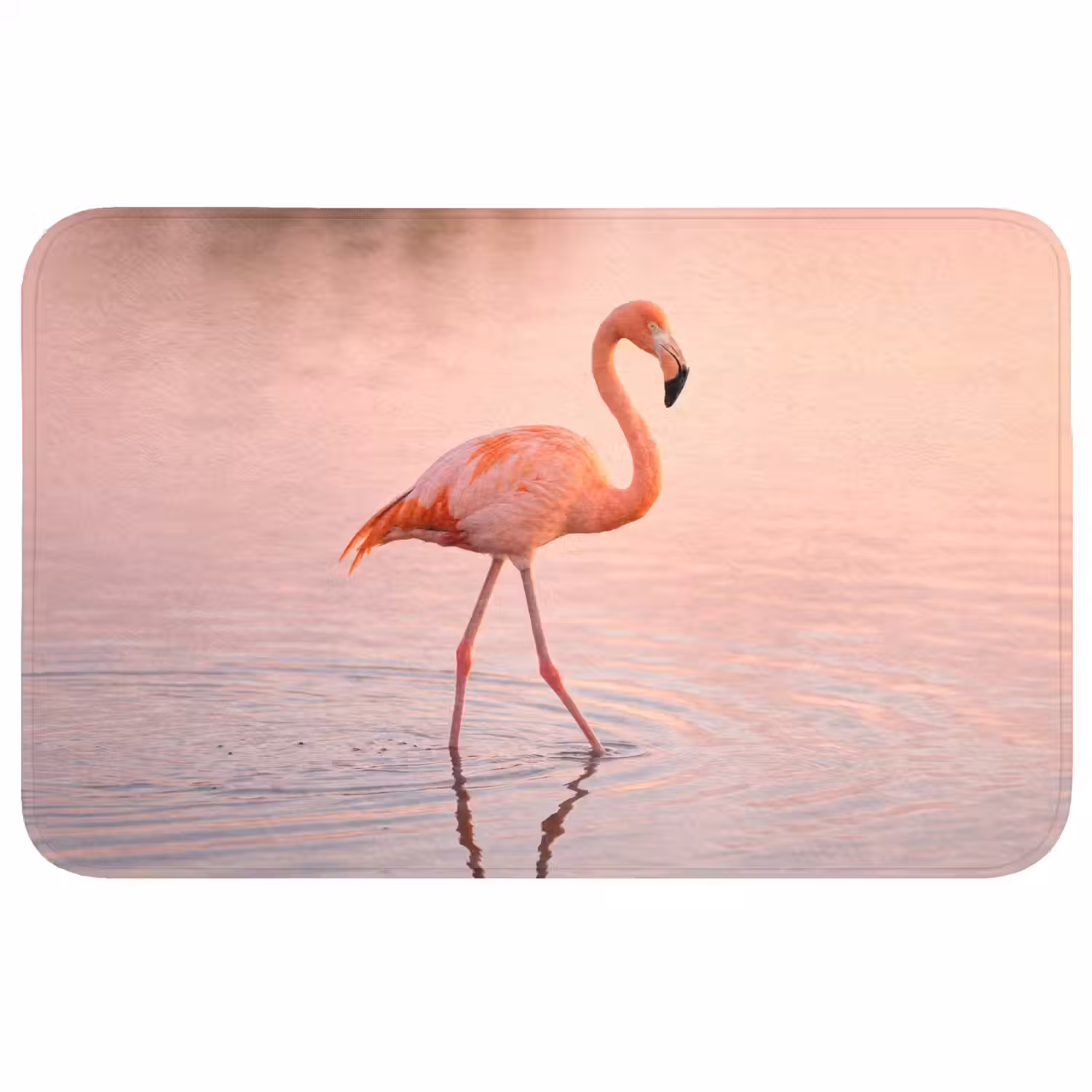 Flamingo - Water - Roze Badmat middel -3d