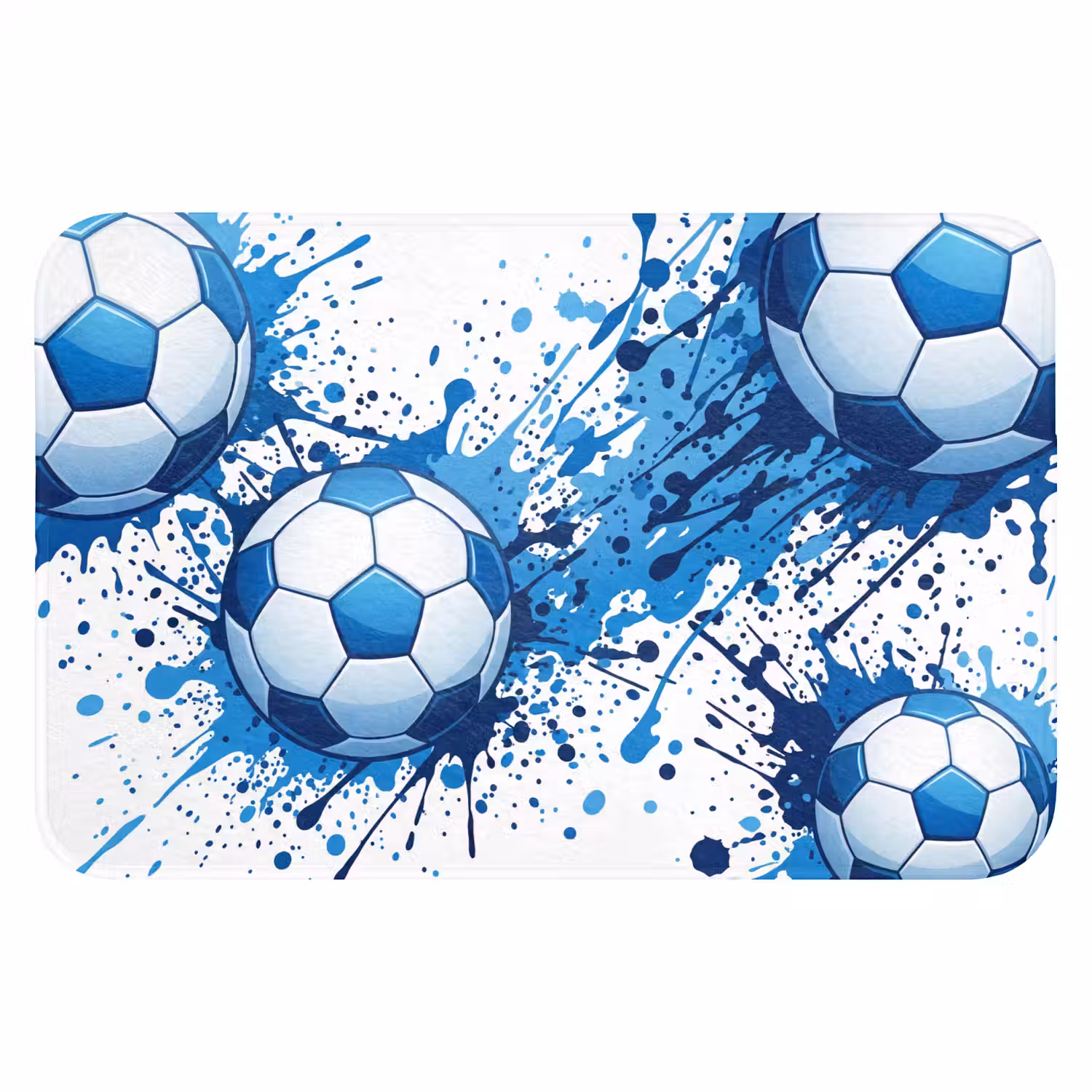 Voetballen - Verf - Sport - Blauw Badmat klein -3d
