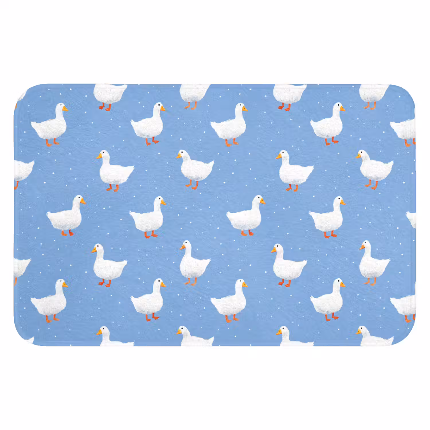 Ganzen - Elegant - Blauw Badmat klein 997 -3d