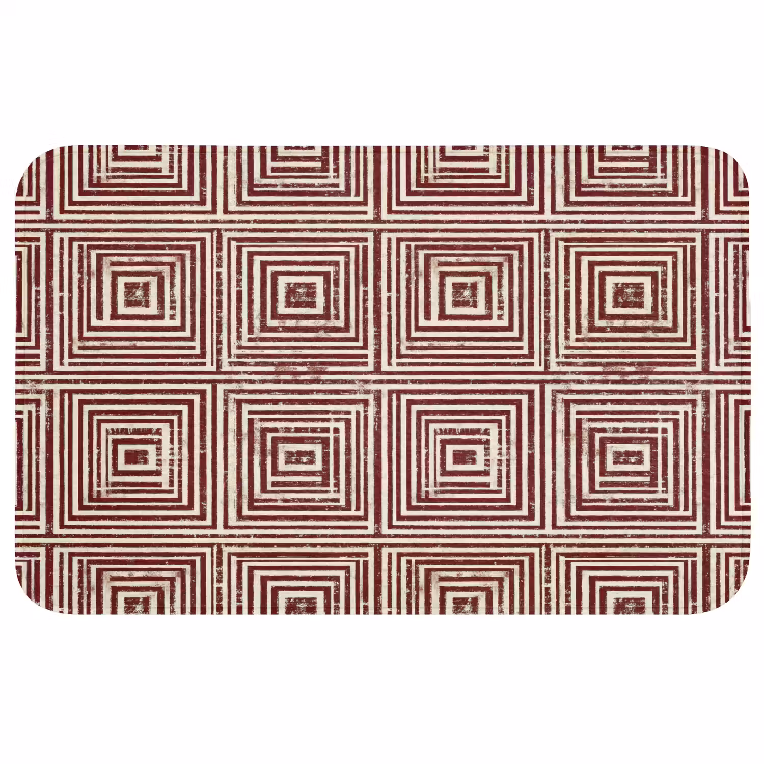Geometrisch - Patroon - Rood Badmat middel 997 -3d