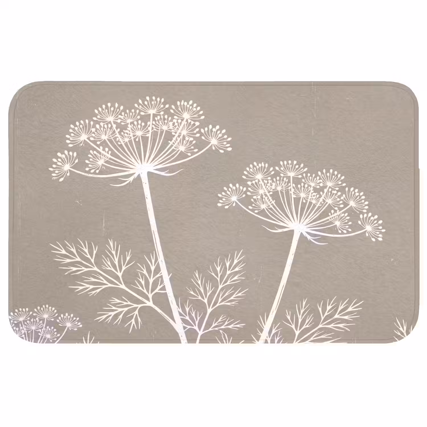 Grafisch - Fluitenkruid - Taupe Badmat middel -3d