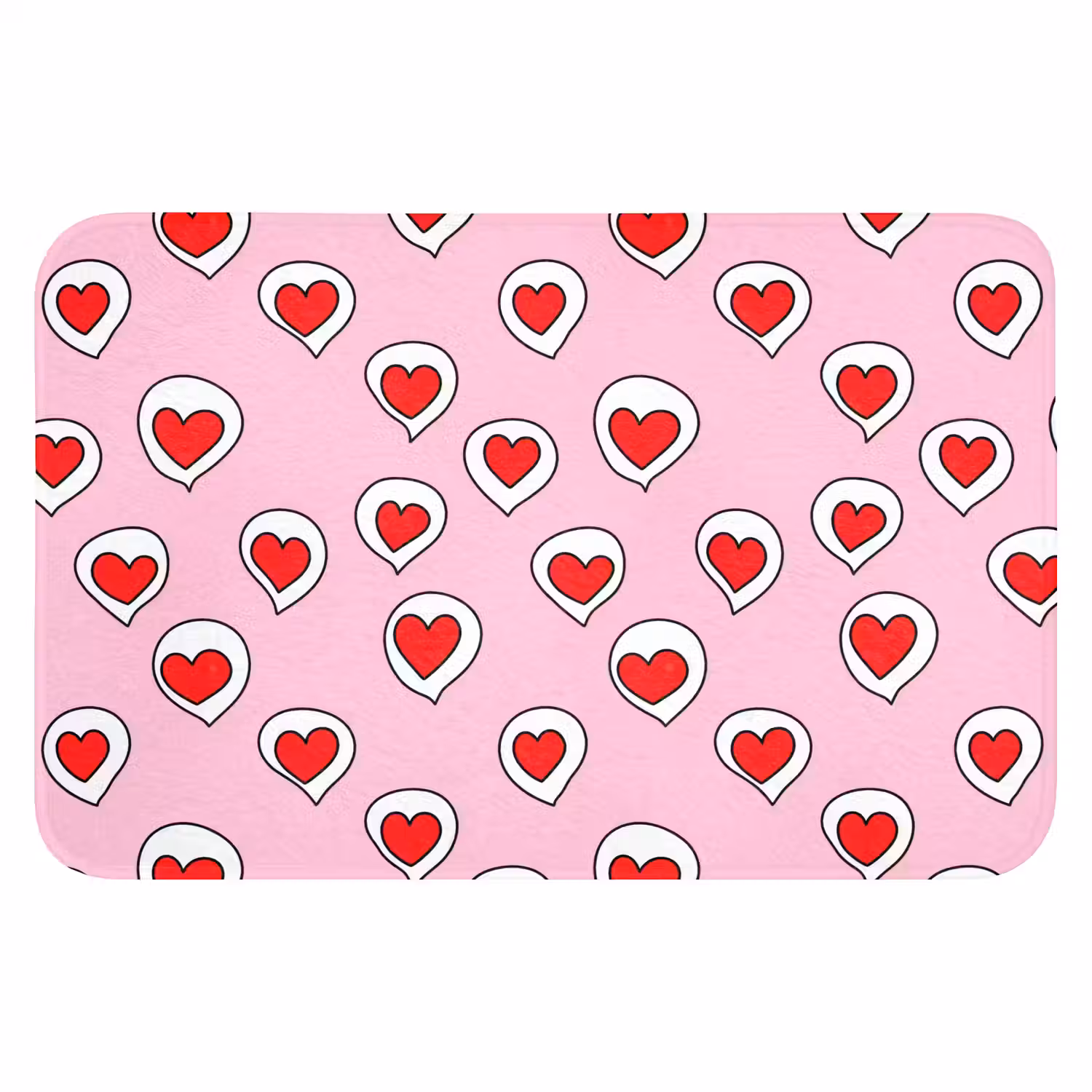 Hartjes - Patroon - Rood Badmat klein 997 -3d