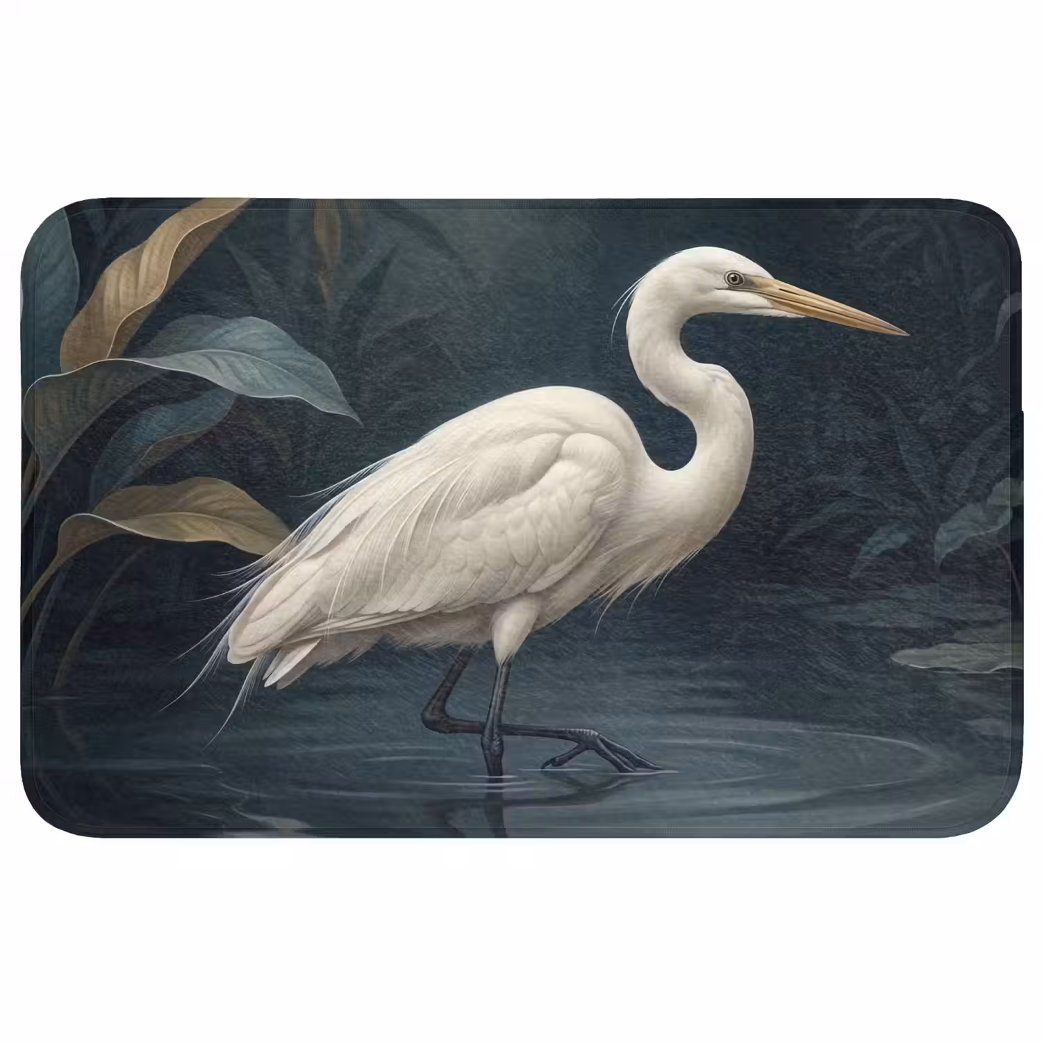 Reiger - Water - Natuur - Modern - Wit Badmat middel -3d