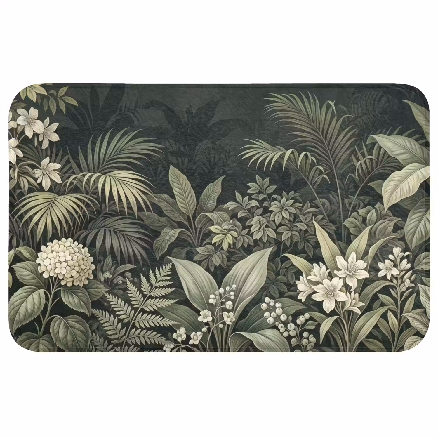 Jungle - Bladeren - Botanisch - Groen Badmat middel -3d
