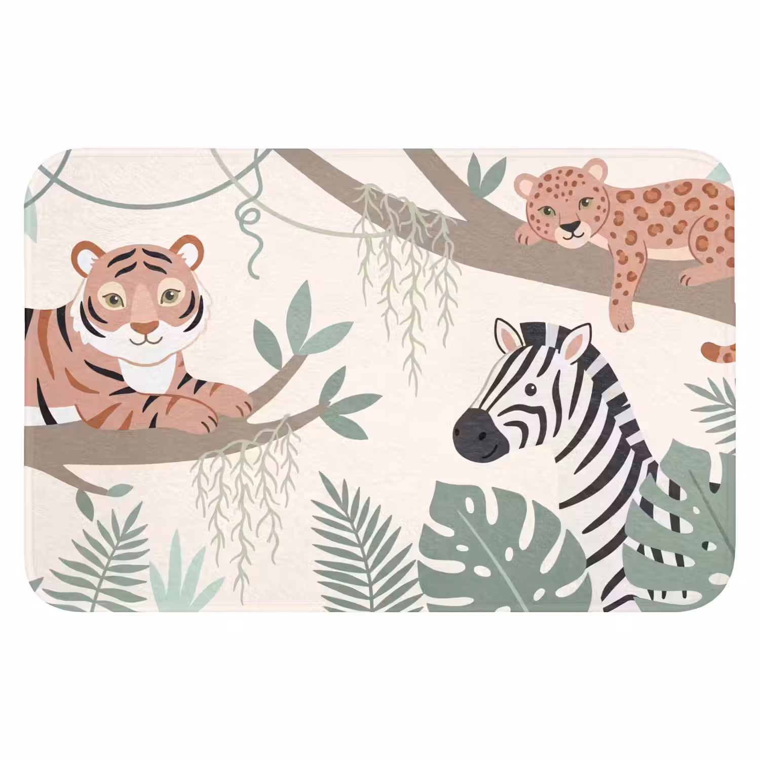 Jungle - Rustiek - Pastel Badmat klein -3d
