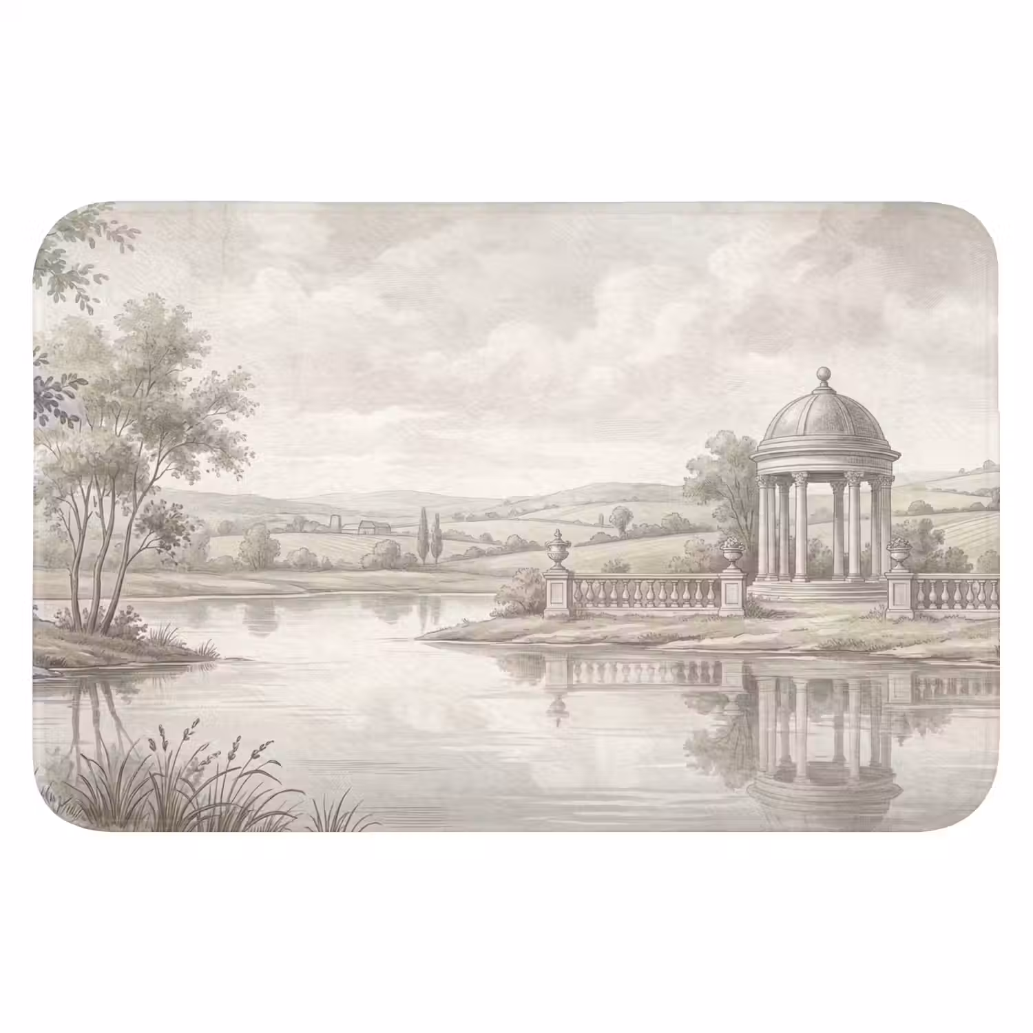 Landschap - Water - Natuur - Sepia Badmat klein -3d