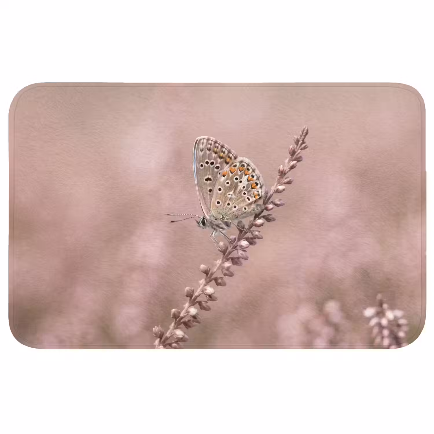 Lavendel - Vlinder - Paars Badmat klein -3d