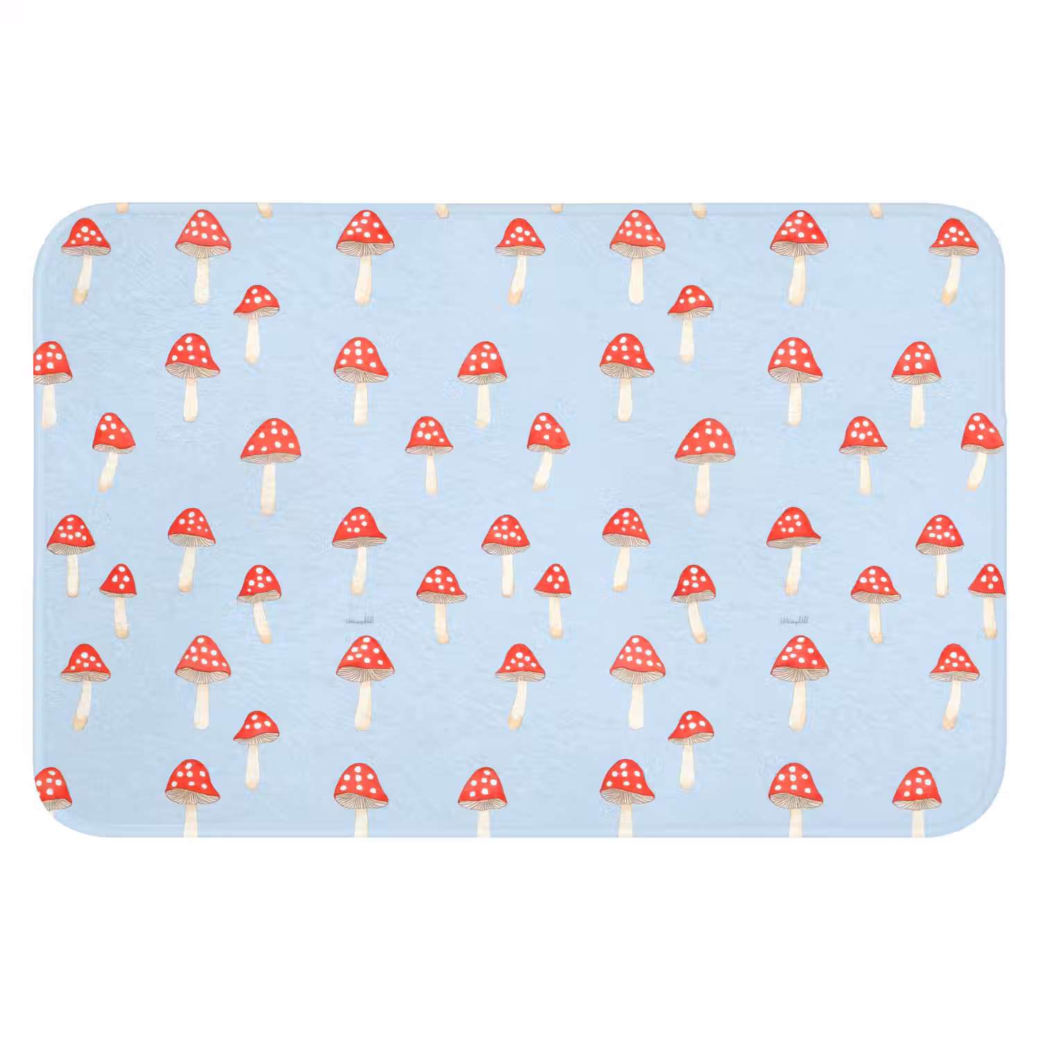 Paddenstoel -Sprookje - Blauw Badmat klein 997 -3d