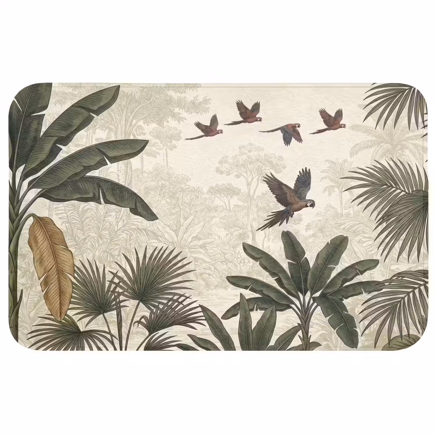 Papagaaien - Jungle - Tropisch - Green Badmat middel -3d