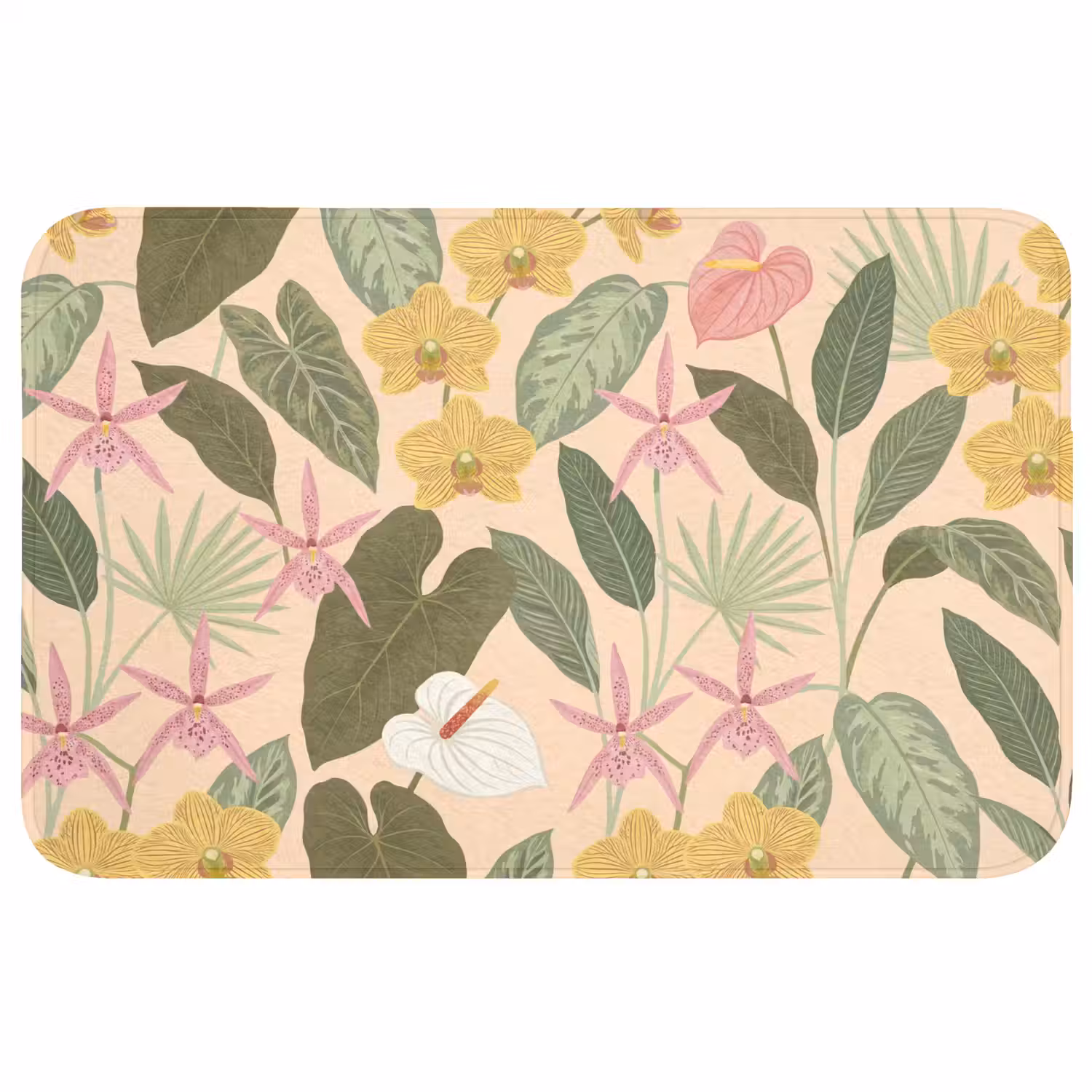 Patroon - Bloemen - Kleurrijk Badmat klein -3d