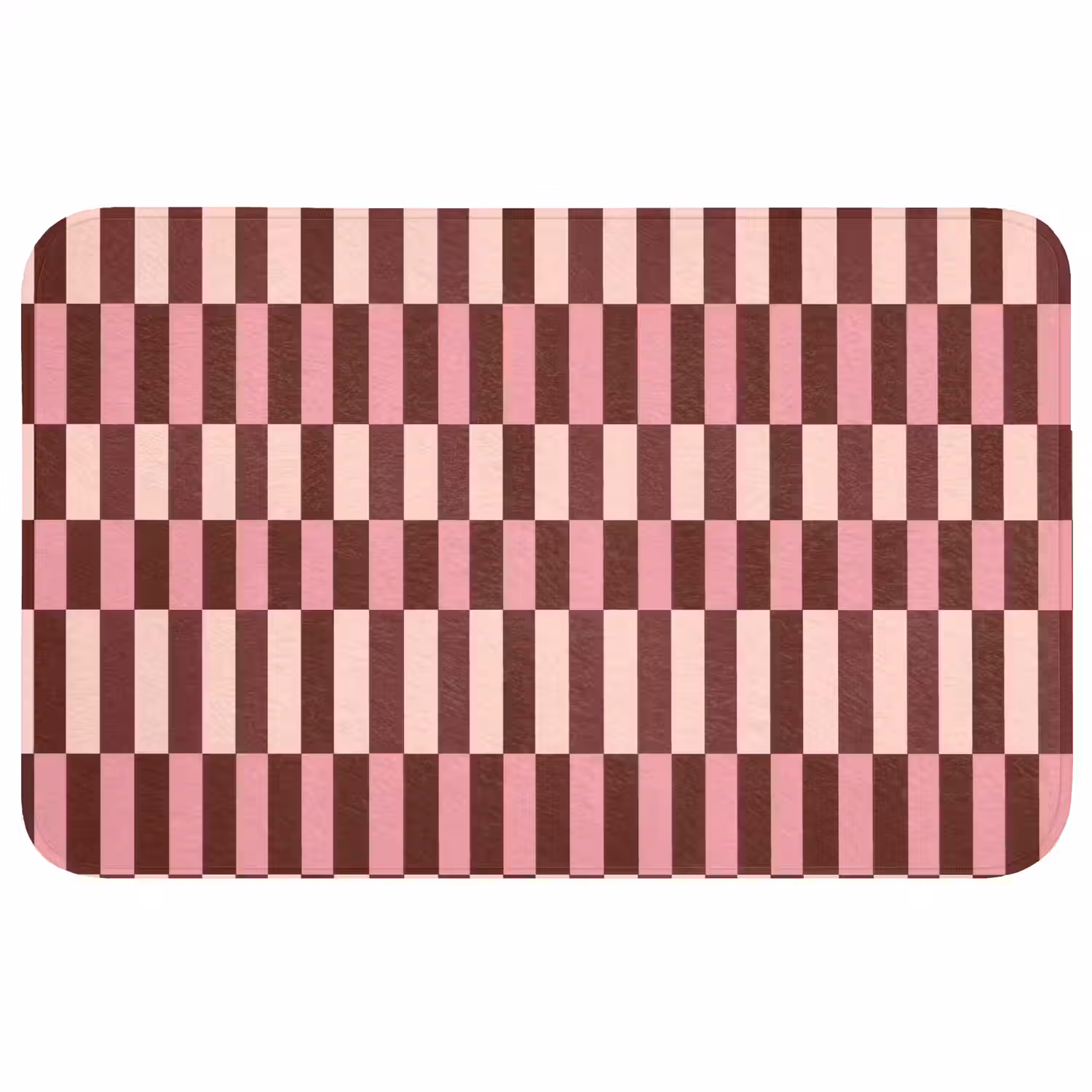 Roze - Rood - Blokjes Badmat middel 997 -3d