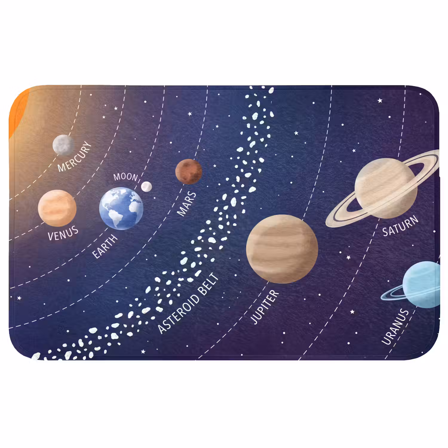 Planetenstelsel - Ruimte - Illustratie Badmat middel -3d