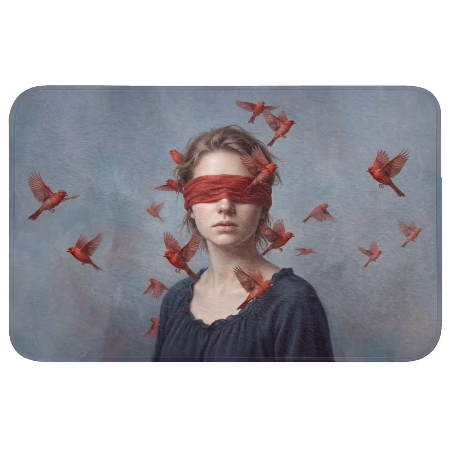 Portret - Krachtig - Rood Badmat middel -3d
